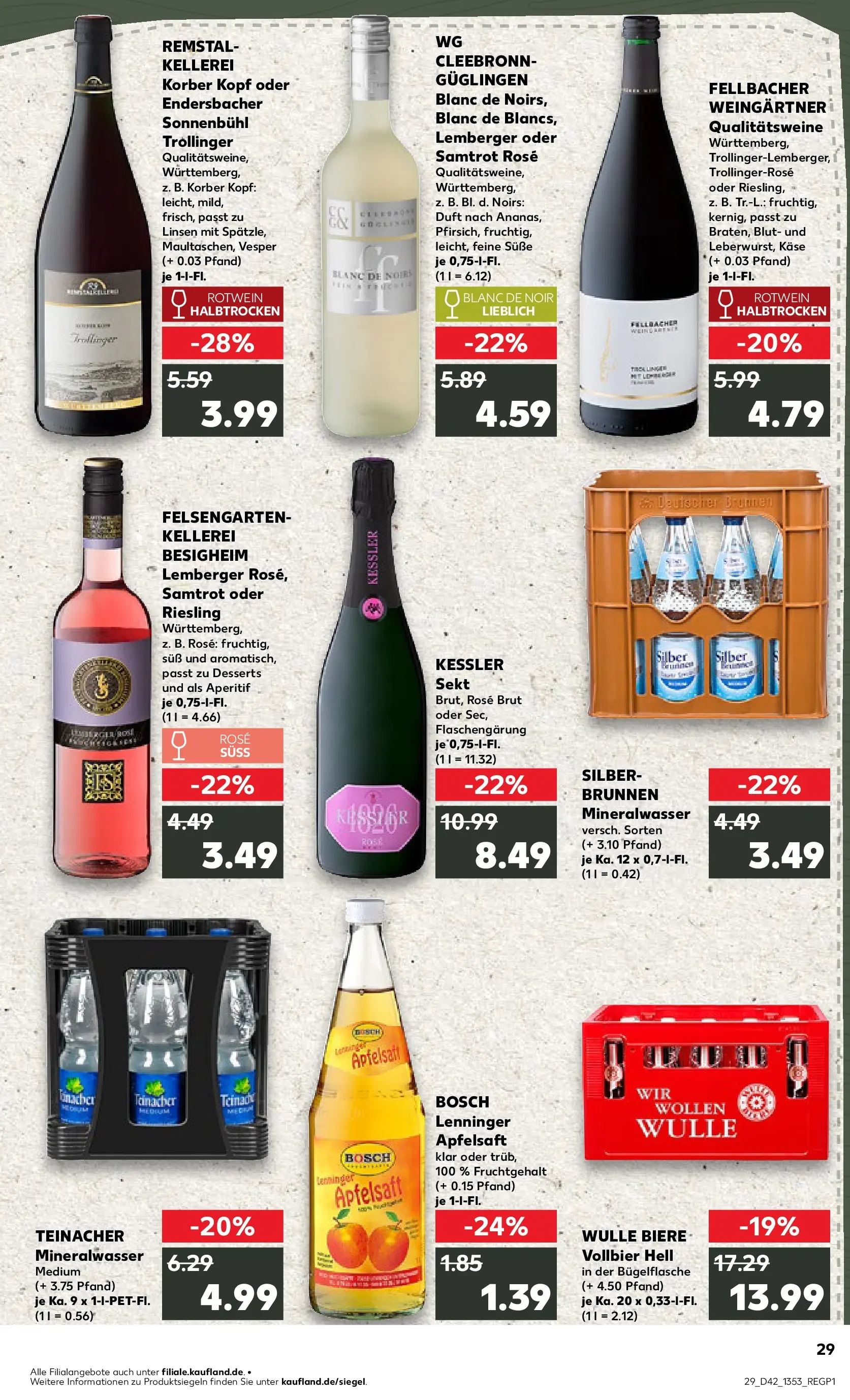 Prospekt Kaufland ab 15.10.2025 » Angebote und Werbung Online | Seite: 29 | Produkte: Rotwein, Rotwein halbtrocken, Duft, Mineralwasser Prospekt Kaufland ab 15.10.2025 » Angebote Online zum Blättern | Seite: 29 | Produkte: Rotwein, Rotwein halbtrocken, Duft, Mineralwasser