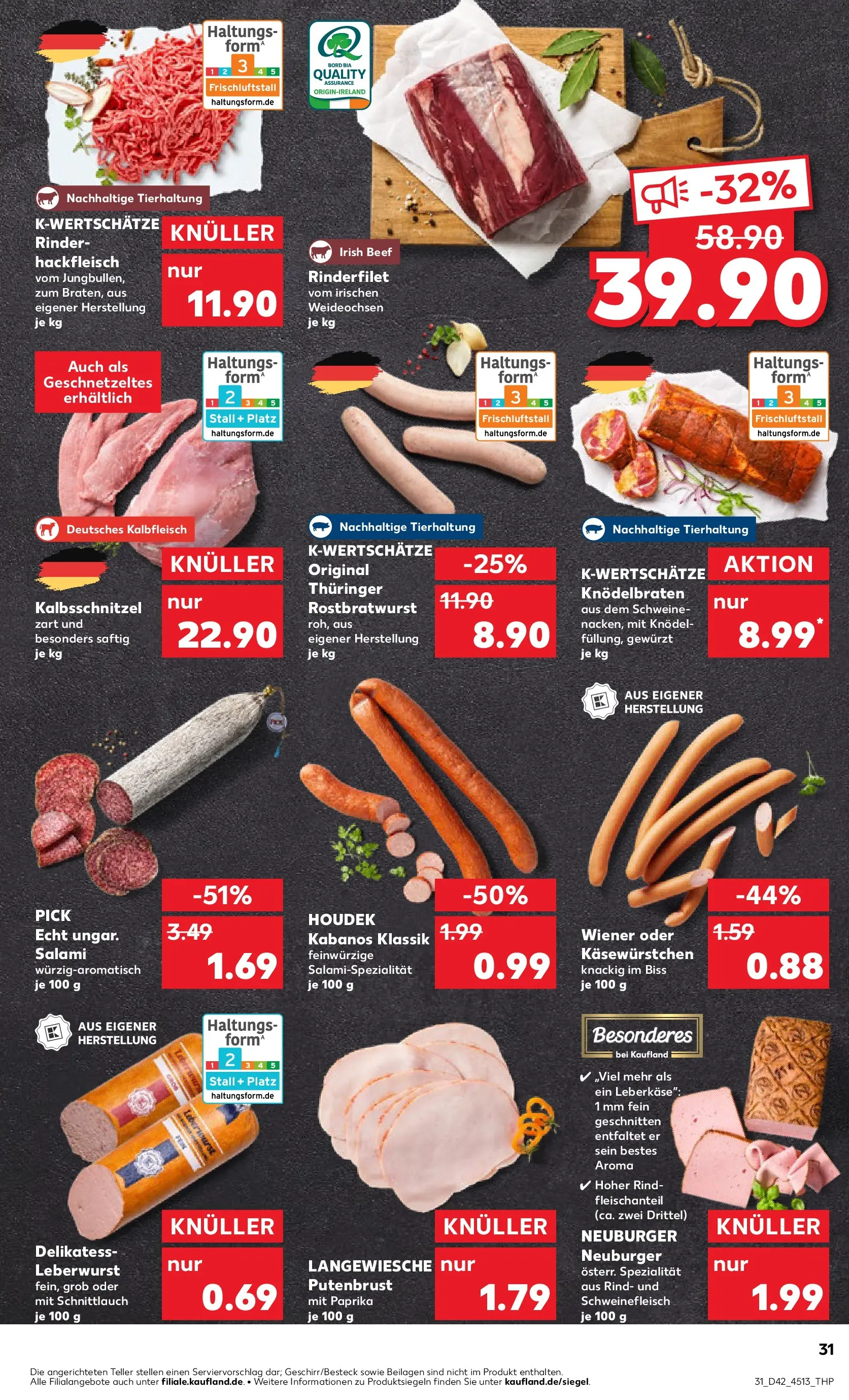 Prospekt Kaufland ab 15.10.2025 » Angebote und Werbung Online | Seite: 31 | Produkte: Rinderfilet, Paprika, Salami, Schweinefleisch Prospekt Kaufland ab 15.10.2025 » Angebote Online zum Blättern | Seite: 31 | Produkte: Rinderfilet, Paprika, Salami, Schweinefleisch