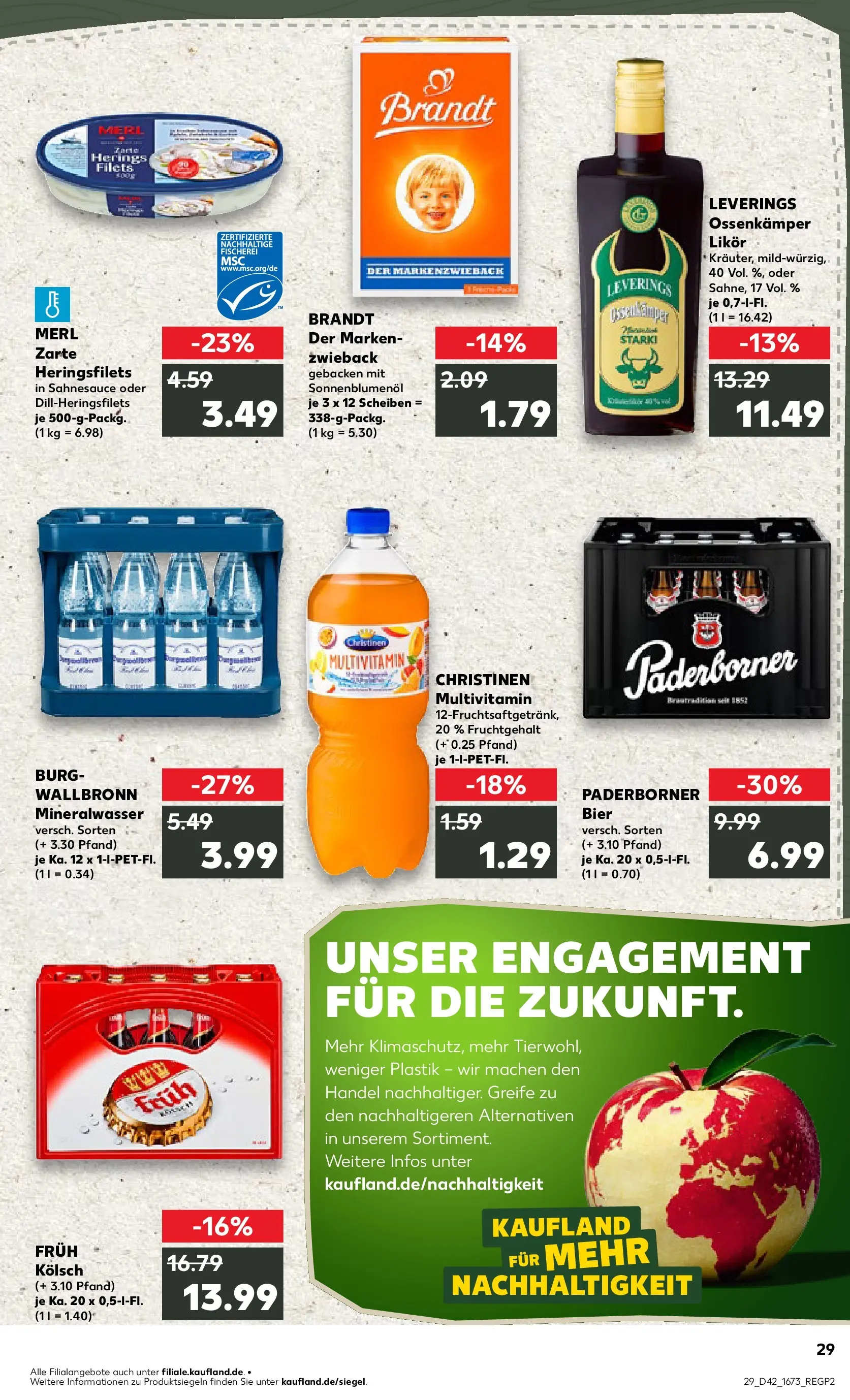 Prospekt Kaufland ab 15.10.2025 » Angebote und Werbung Online | Seite: 29 | Produkte: Bier, Sonnenblumenol, Likör, Mineralwasser Prospekt Kaufland ab 15.10.2025 » Angebote Online zum Blättern | Seite: 29 | Produkte: Bier, Sonnenblumenol, Likör, Mineralwasser
