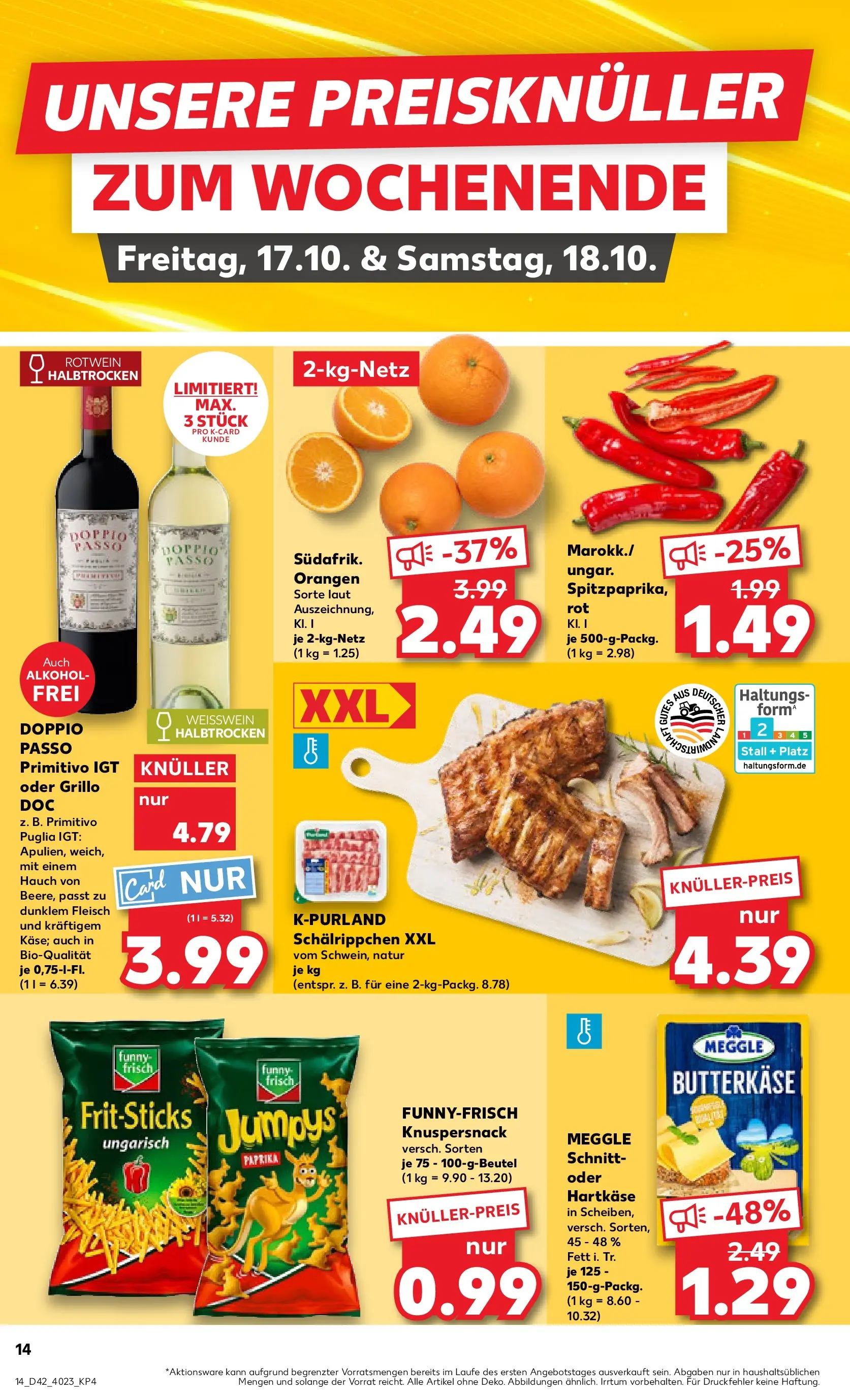 Prospekt Kaufland ab 15.10.2025 » Angebote und Werbung Online | Seite: 14 | Produkte: Weißwein, Rotwein, Orangen, Chips Prospekt Kaufland ab 15.10.2025 » Angebote Online zum Blättern | Seite: 14 | Produkte: Weißwein, Rotwein, Orangen, Chips