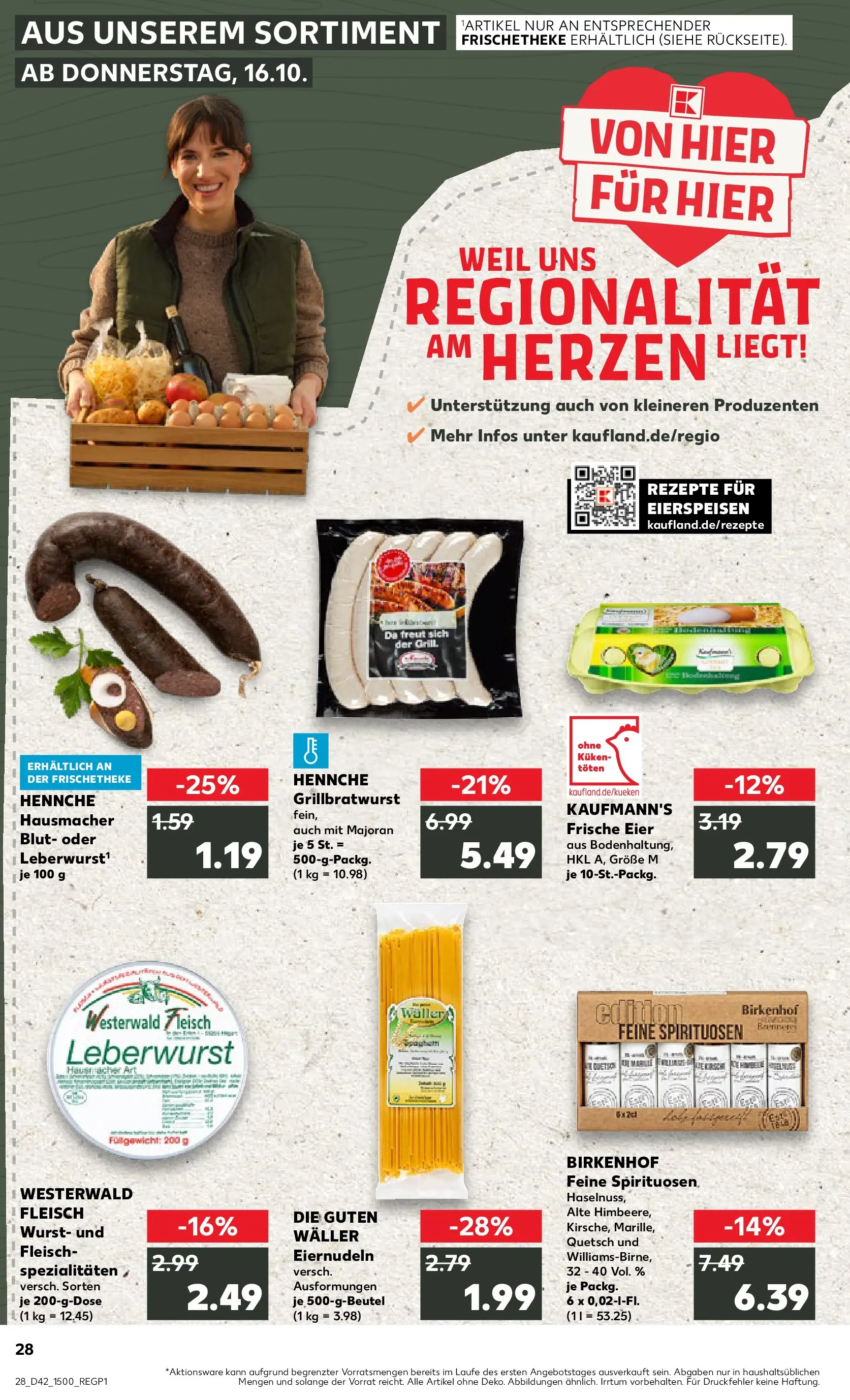 Prospekt Kaufland ab 15.10.2025 » Angebote und Werbung Online | Seite: 28 | Produkte: Eier, Wurst, Fleisch Prospekt Kaufland ab 15.10.2025 » Angebote Online zum Blättern | Seite: 28 | Produkte: Eier, Wurst, Fleisch