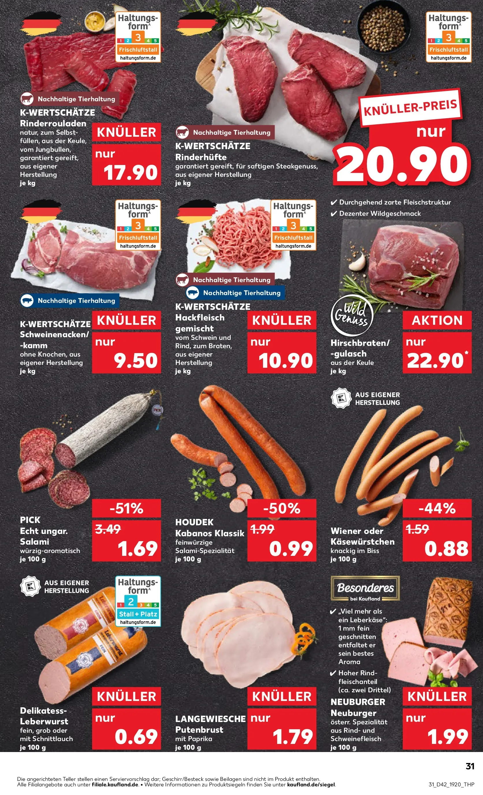 Prospekt Kaufland ab 15.10.2025 » Angebote und Werbung Online | Seite: 31 | Produkte: Gulasch, Schweinefleisch, Hackfleisch, Leberkase Prospekt Kaufland ab 15.10.2025 » Angebote Online zum Blättern | Seite: 31 | Produkte: Gulasch, Schweinefleisch, Hackfleisch, Leberkase