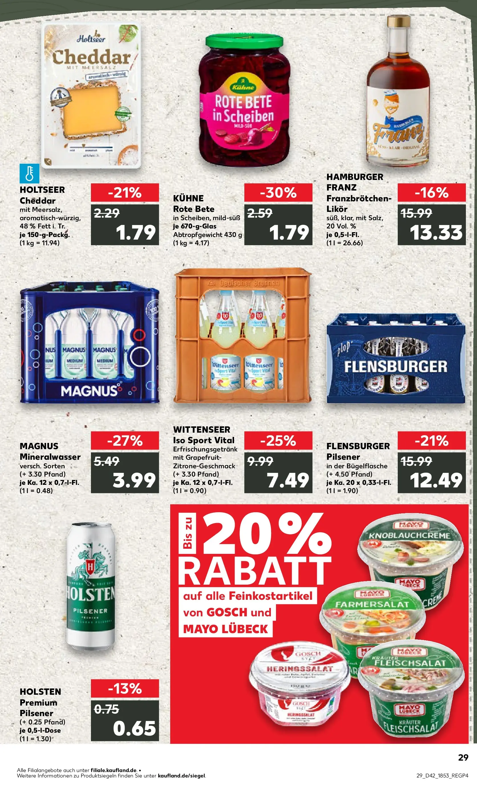 Prospekt Kaufland ab 15.10.2025 » Angebote und Werbung Online | Seite: 29 | Produkte: Likör, Holsten, Mineralwasser, Grapefruit Prospekt Kaufland ab 15.10.2025 » Angebote Online zum Blättern | Seite: 29 | Produkte: Likör, Holsten, Mineralwasser, Grapefruit