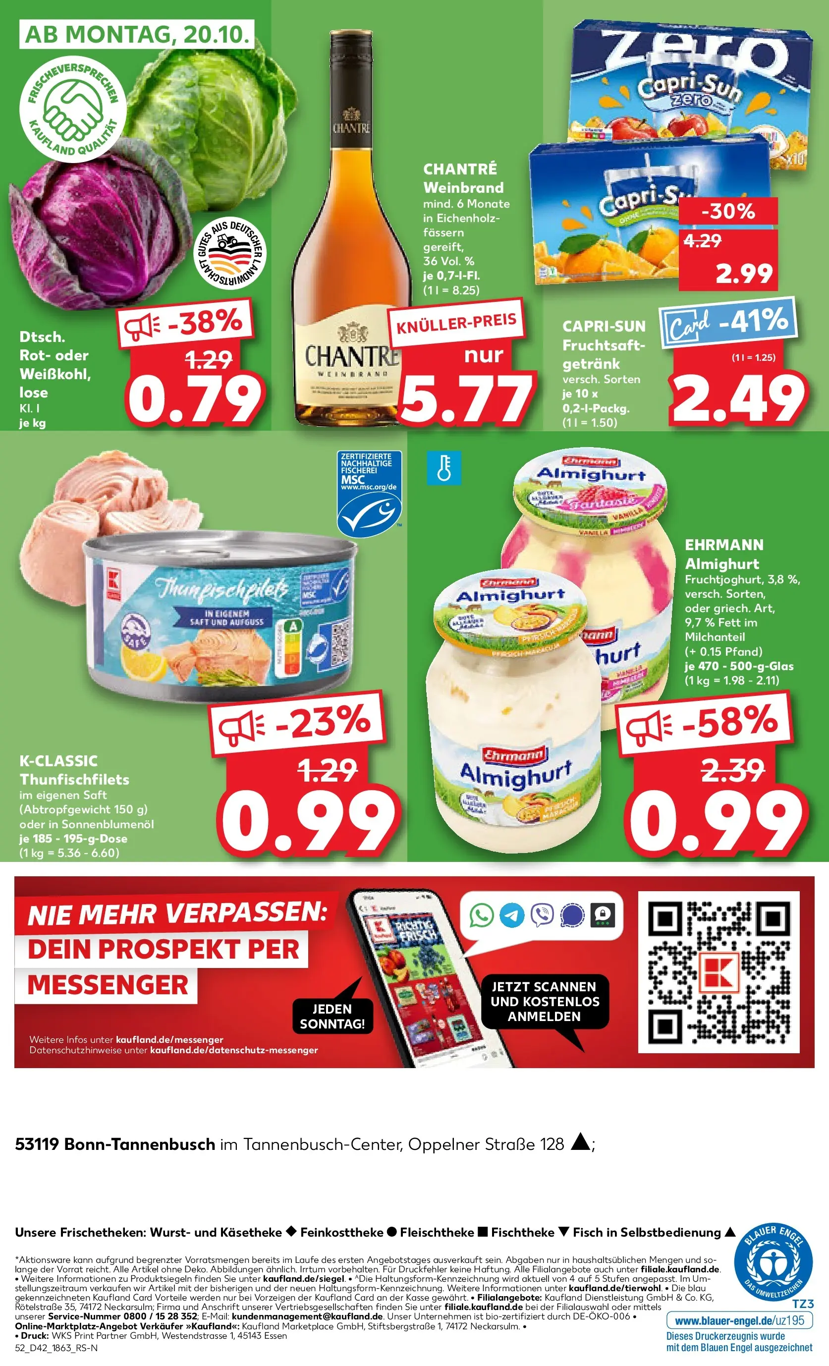 Prospekt Kaufland ab 15.10.2025 » Angebote und Werbung Online | Seite: 52 | Produkte: Ehrmann almighurt, Fisch, Chantré, Saft Prospekt Kaufland ab 15.10.2025 » Angebote Online zum Blättern | Seite: 52 | Produkte: Ehrmann almighurt, Fisch, Chantré, Saft