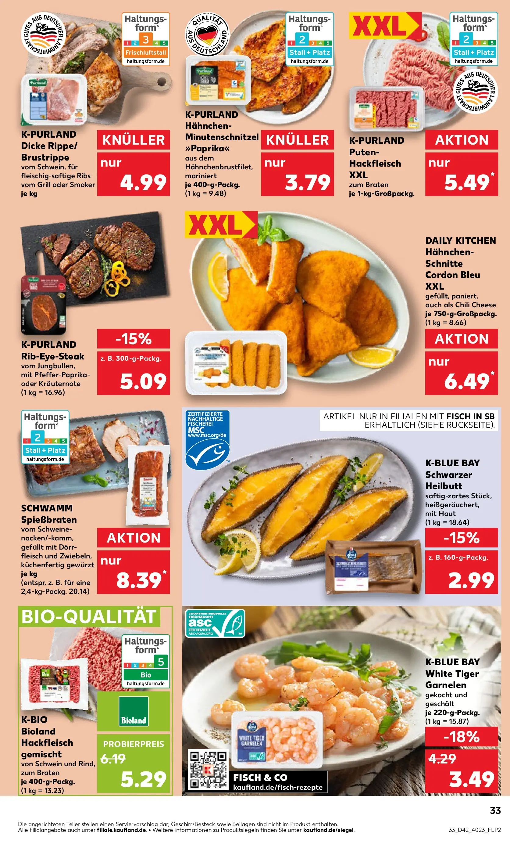 Prospekt Kaufland ab 15.10.2025 » Angebote und Werbung Online | Seite: 33 | Produkte: Hahnchen, Garnelen, Schnitzel, Chili Prospekt Kaufland ab 15.10.2025 » Angebote Online zum Blättern | Seite: 33 | Produkte: Hahnchen, Garnelen, Schnitzel, Chili