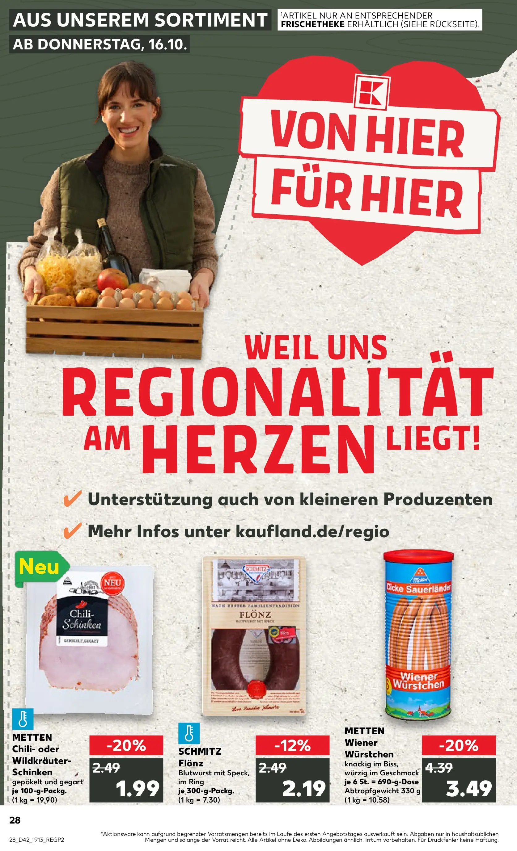 Prospekt Kaufland ab 15.10.2025 » Angebote Online zum Blättern | Seite: 28 | Produkte: Wiener wurstchen, Chili, Schinken