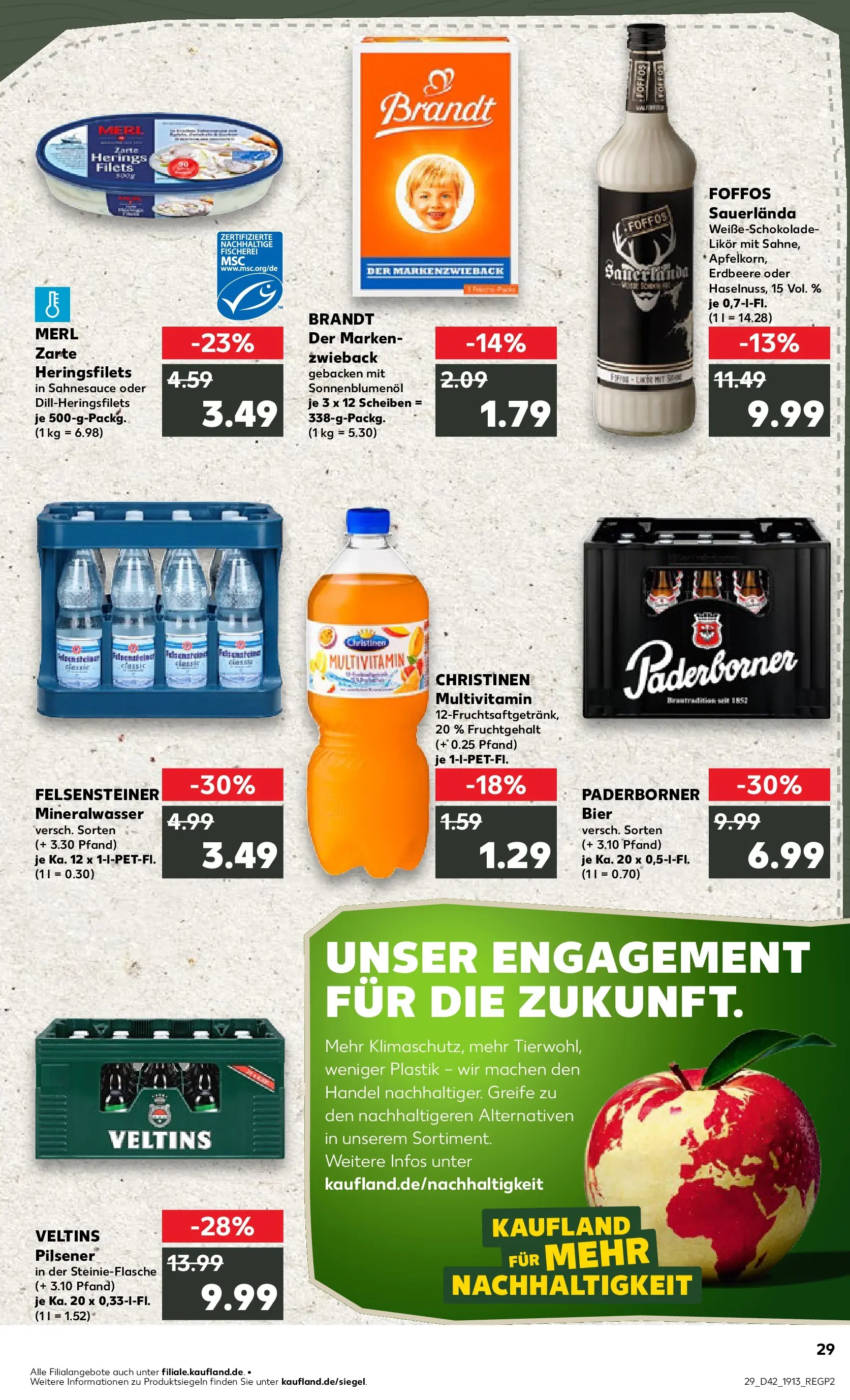 Prospekt Kaufland ab 15.10.2025 » Angebote Online zum Blättern | Seite: 29 | Produkte: Bier, Likör, Mineralwasser, Veltins