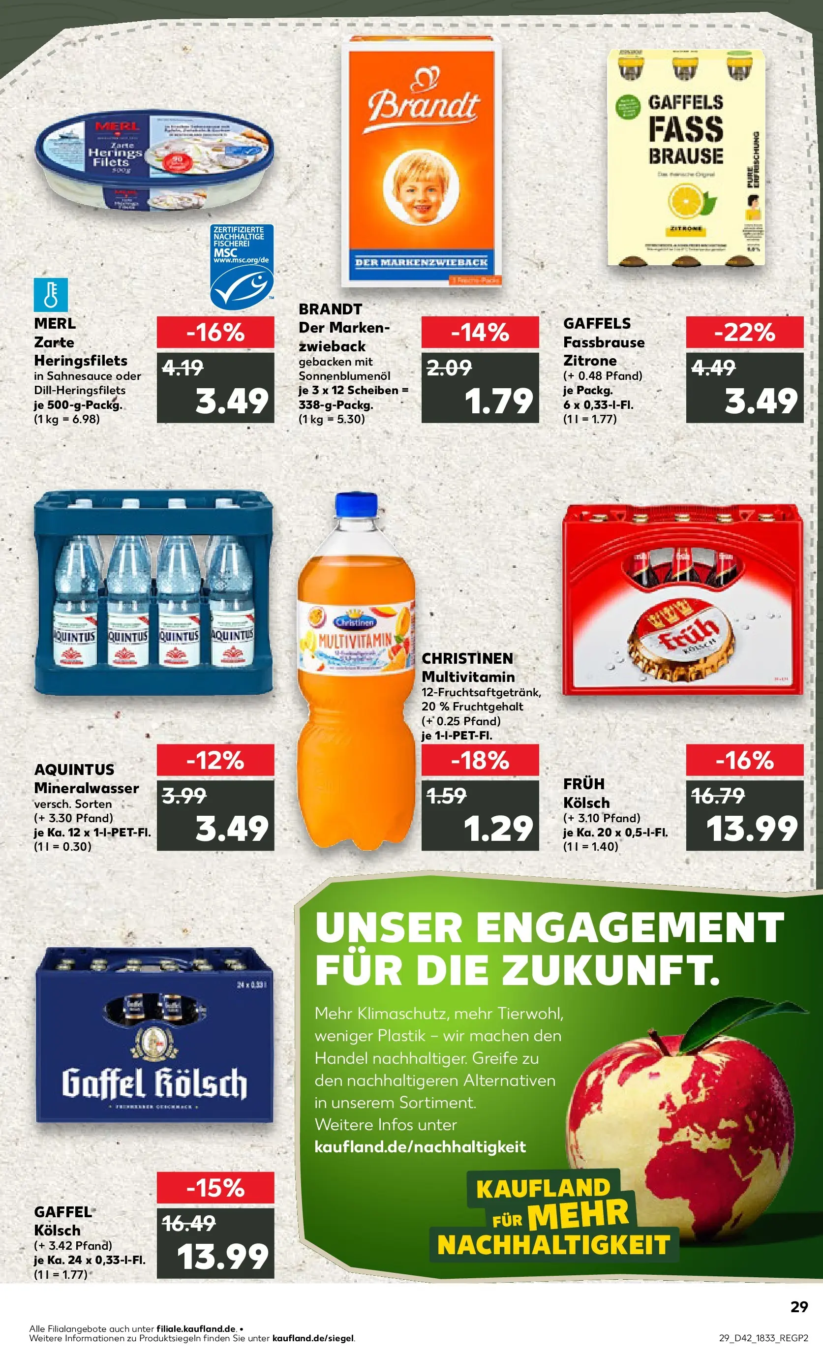 Prospekt Kaufland ab 15.10.2025 » Angebote und Werbung Online | Seite: 29 | Produkte: Sonnenblumenol, Mineralwasser, Zitrone, Fassbrause Prospekt Kaufland ab 15.10.2025 » Angebote Online zum Blättern | Seite: 29 | Produkte: Sonnenblumenol, Mineralwasser, Zitrone, Fassbrause