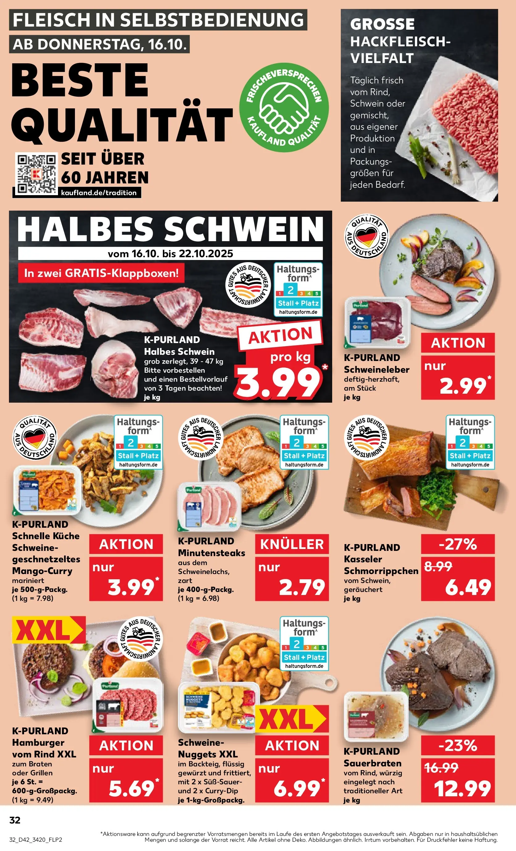 Prospekt Kaufland ab 15.10.2025 » Angebote und Werbung Online | Seite: 32 | Produkte: Küche, Burger, Steak, Fleisch Prospekt Kaufland ab 15.10.2025 » Angebote Online zum Blättern | Seite: 32 | Produkte: Küche, Burger, Steak, Fleisch