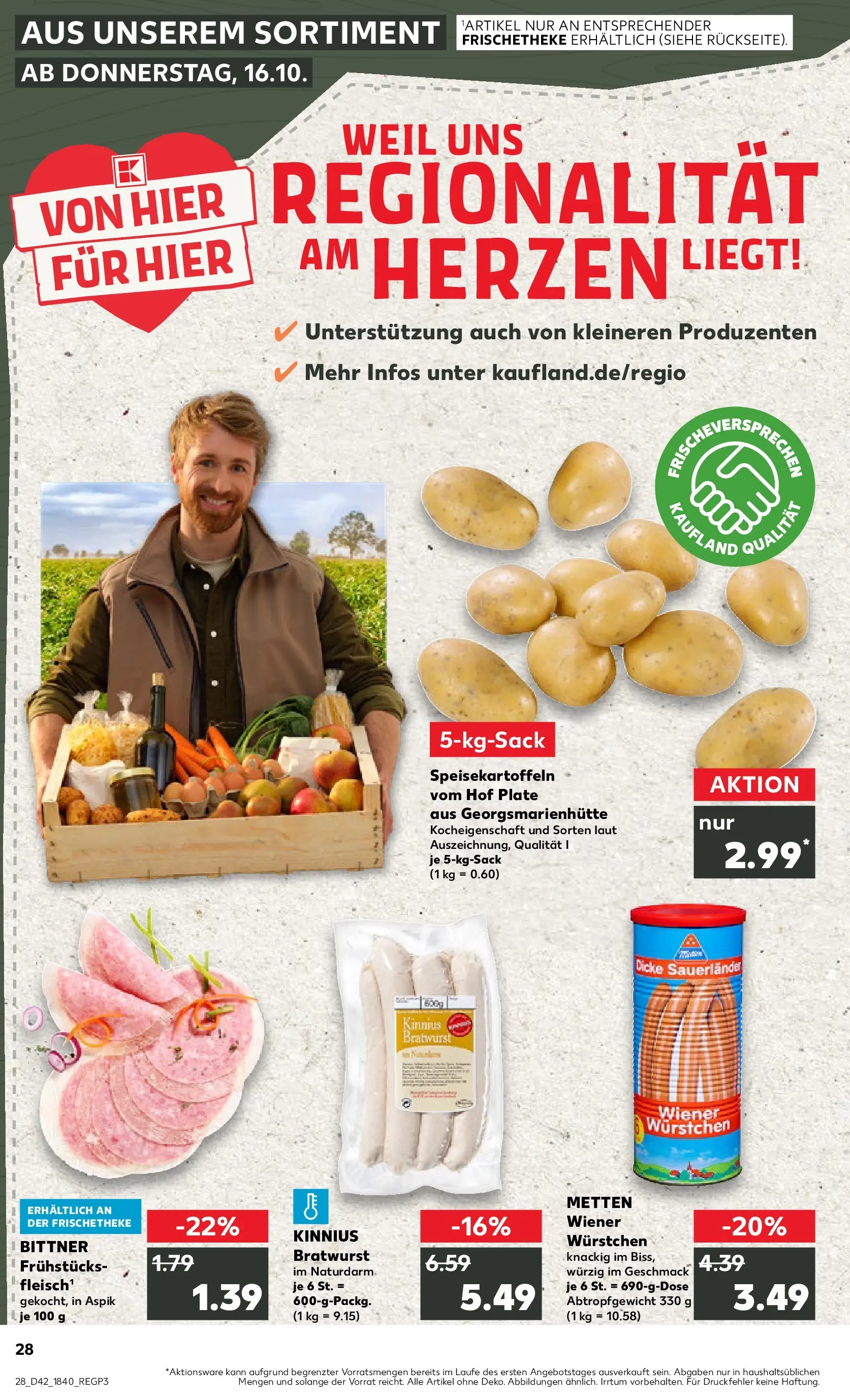 Prospekt Kaufland ab 15.10.2025 » Angebote und Werbung Online | Seite: 28 | Produkte: Wiener wurstchen, Bratwurst Prospekt Kaufland ab 15.10.2025 » Angebote Online zum Blättern | Seite: 28 | Produkte: Wiener wurstchen, Bratwurst