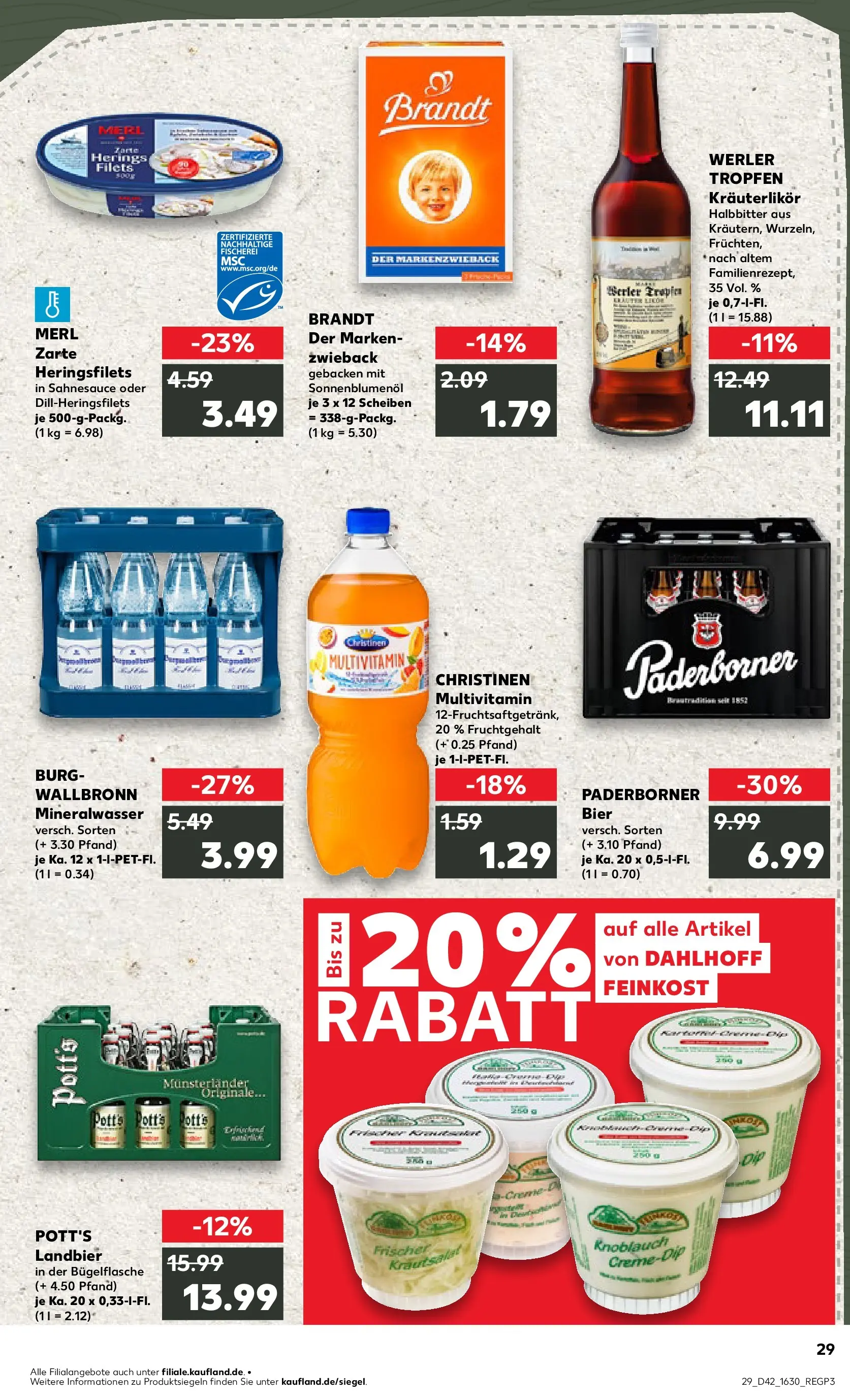 Prospekt Kaufland ab 15.10.2025 » Angebote und Werbung Online | Seite: 29 | Produkte: Bier, Sonnenblumenol, Mineralwasser, Knoblauch Prospekt Kaufland ab 15.10.2025 » Angebote Online zum Blättern | Seite: 29 | Produkte: Bier, Sonnenblumenol, Mineralwasser, Knoblauch