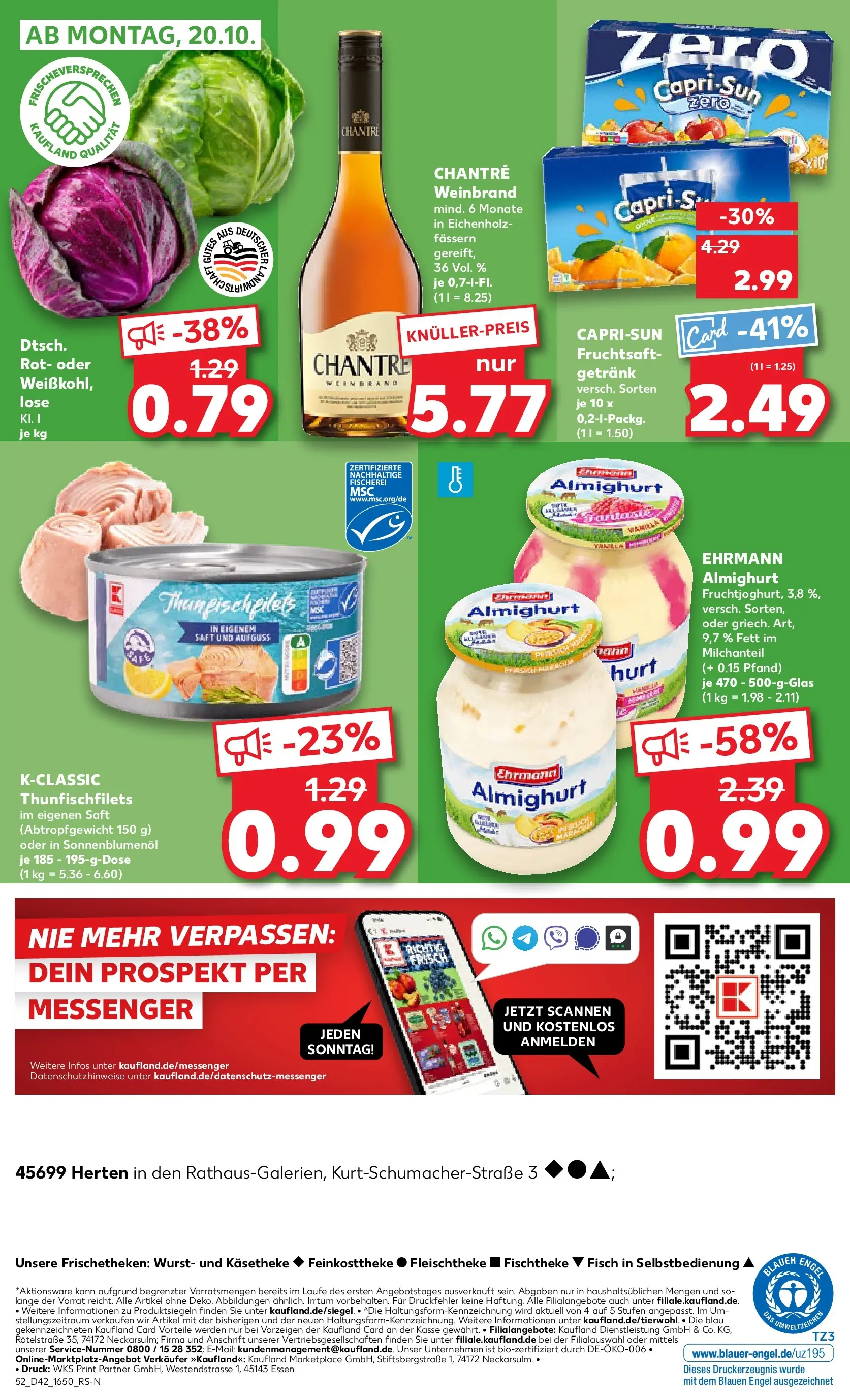 Prospekt Kaufland ab 15.10.2025 » Angebote und Werbung Online | Seite: 52 | Produkte: Sonnenblumenol, Fisch, Saft, Fruchtsaft Prospekt Kaufland ab 15.10.2025 » Angebote Online zum Blättern | Seite: 52 | Produkte: Sonnenblumenol, Fisch, Saft, Fruchtsaft