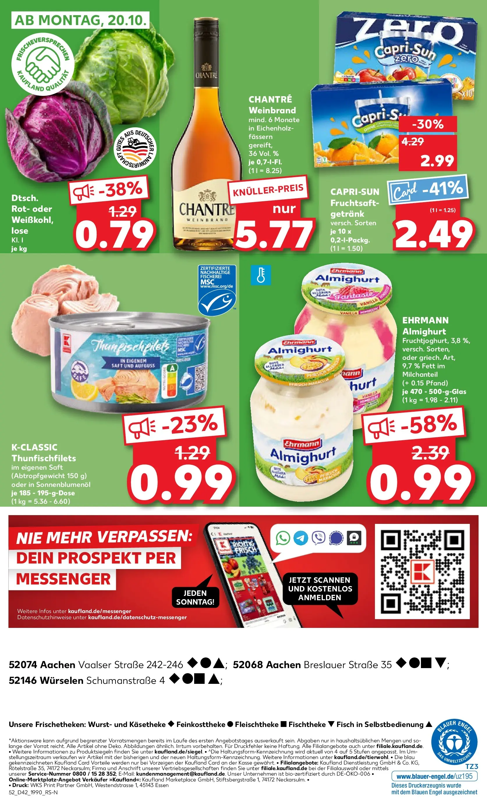 Prospekt Kaufland ab 15.10.2025 » Angebote und Werbung Online | Seite: 52 | Produkte: Ehrmann almighurt, Chantré, Wurst, Fruchtsaft Prospekt Kaufland ab 15.10.2025 » Angebote Online zum Blättern | Seite: 52 | Produkte: Ehrmann almighurt, Chantré, Wurst, Fruchtsaft