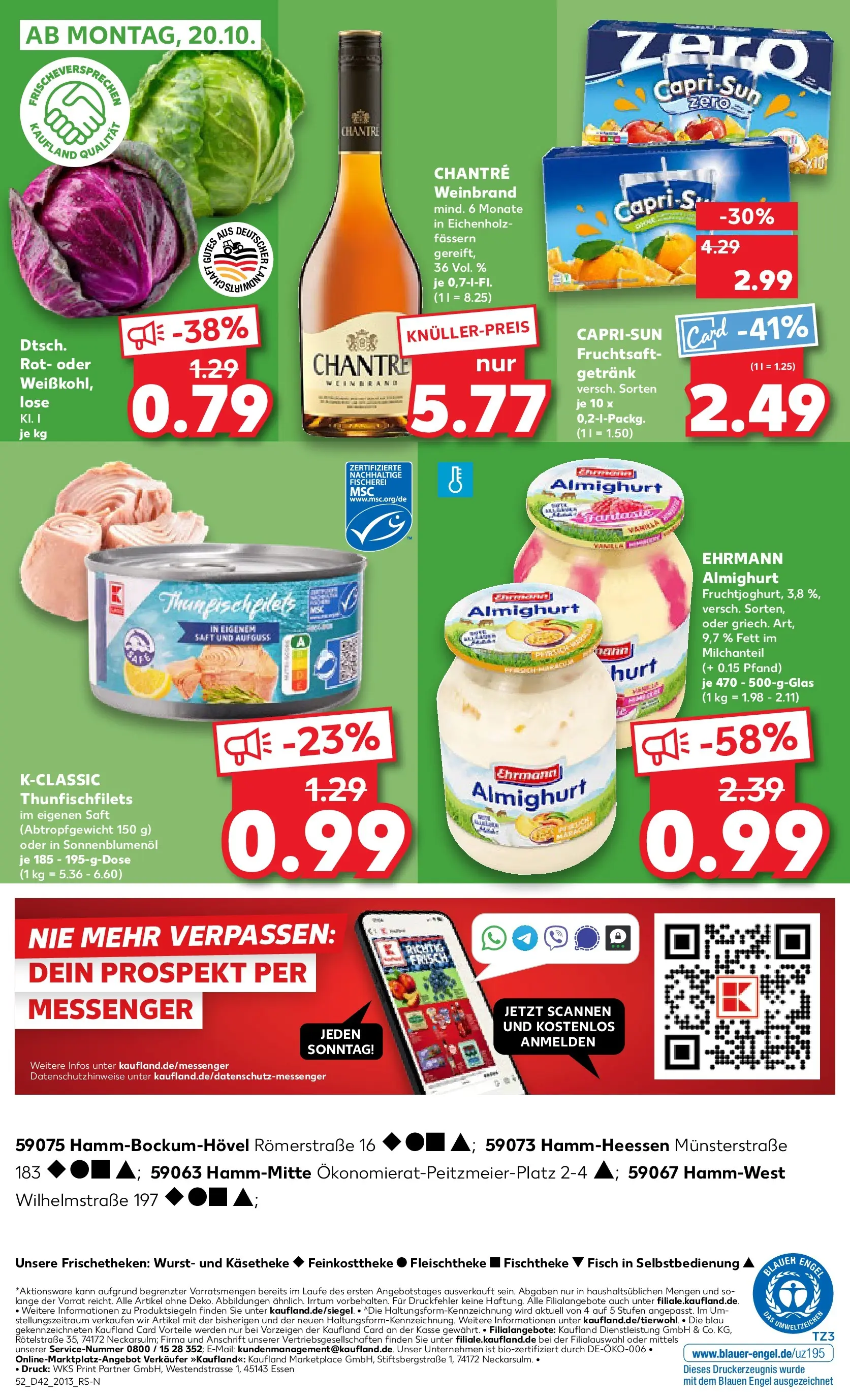 Prospekt Kaufland ab 15.10.2025 » Angebote und Werbung Online | Seite: 52 | Produkte: Ehrmann almighurt, Chantré, Wurst, Saft Prospekt Kaufland ab 15.10.2025 » Angebote Online zum Blättern | Seite: 52 | Produkte: Ehrmann almighurt, Chantré, Wurst, Saft