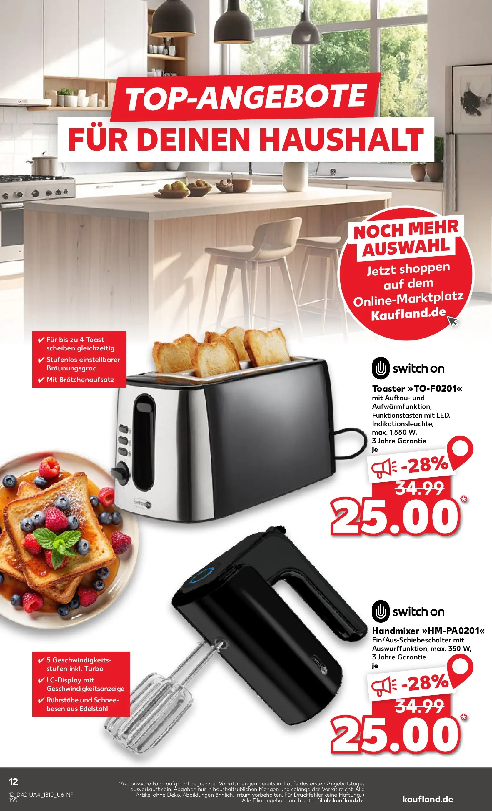 Prospekt Kaufland ab 15.10.2025 » Angebote und Werbung Online | Seite: 12 | Produkte: Mixer, Toaster, Toast, Handmixer Prospekt Kaufland ab 15.10.2025 » Angebote Online zum Blättern | Seite: 12 | Produkte: Mixer, Toaster, Toast, Handmixer