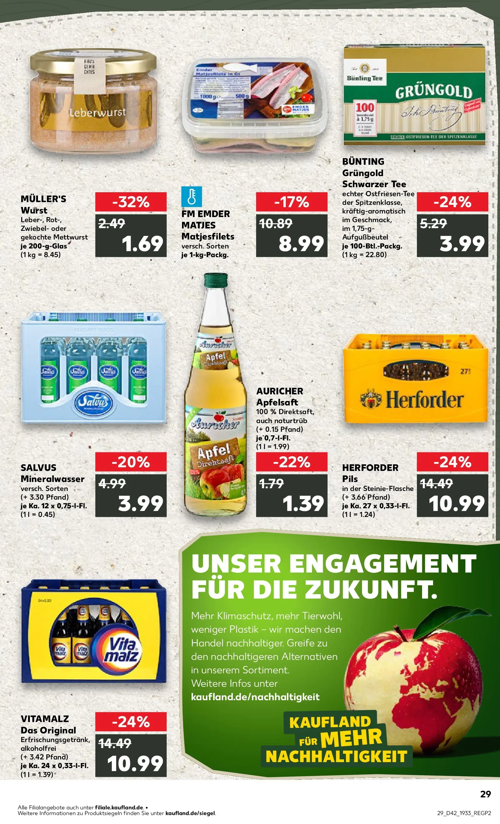 Prospekt Kaufland ab 15.10.2025 » Angebote und Werbung Online | Seite: 29 | Produkte: Pils, Mineralwasser, Apple, Wurst Prospekt Kaufland ab 15.10.2025 » Angebote Online zum Blättern | Seite: 29 | Produkte: Pils, Mineralwasser, Apple, Wurst