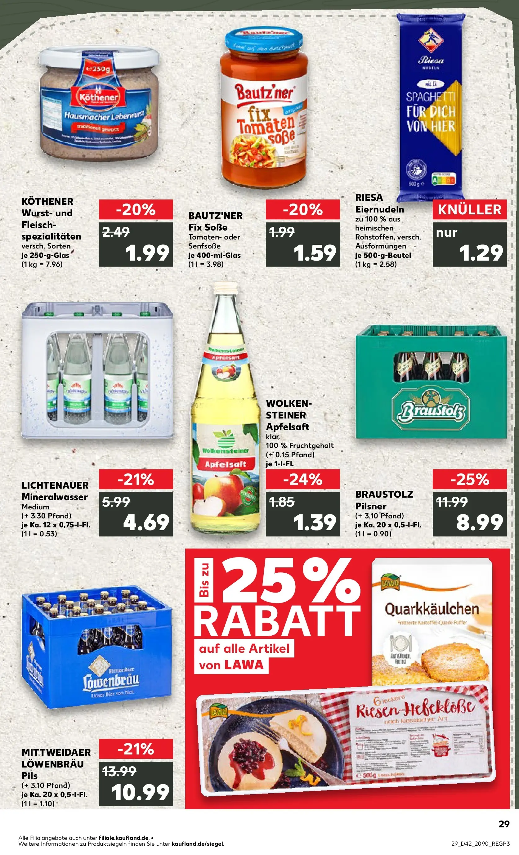 Prospekt Kaufland ab 15.10.2025 » Angebote und Werbung Online | Seite: 29 | Produkte: Pils, Apple, Wurst, Fleisch Prospekt Kaufland ab 15.10.2025 » Angebote Online zum Blättern | Seite: 29 | Produkte: Pils, Apple, Wurst, Fleisch