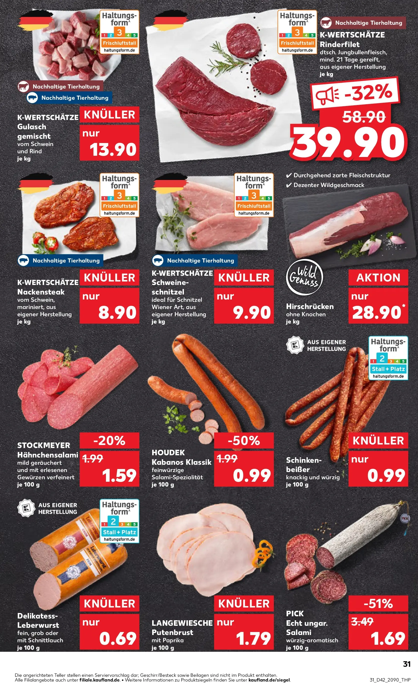 Prospekt Kaufland ab 15.10.2025 » Angebote und Werbung Online | Seite: 31 | Produkte: Rinderfilet, Schnitzel, Paprika, Salami Prospekt Kaufland ab 15.10.2025 » Angebote Online zum Blättern | Seite: 31 | Produkte: Rinderfilet, Schnitzel, Paprika, Salami