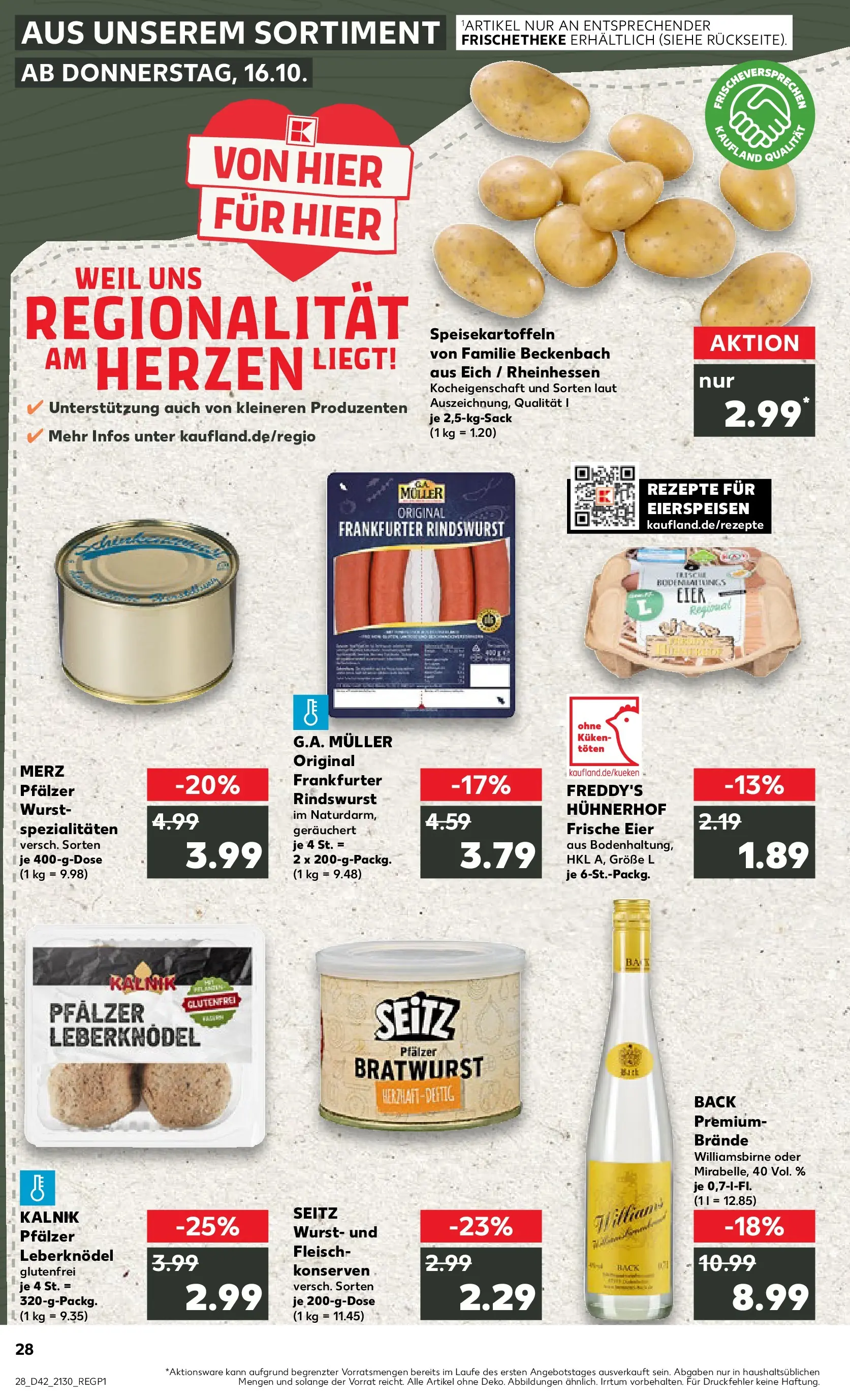 Prospekt Kaufland ab 15.10.2025 » Angebote und Werbung Online | Seite: 28 | Produkte: Eier, Bratwurst, Wurst, Fleisch Prospekt Kaufland ab 15.10.2025 » Angebote Online zum Blättern | Seite: 28 | Produkte: Eier, Bratwurst, Wurst, Fleisch