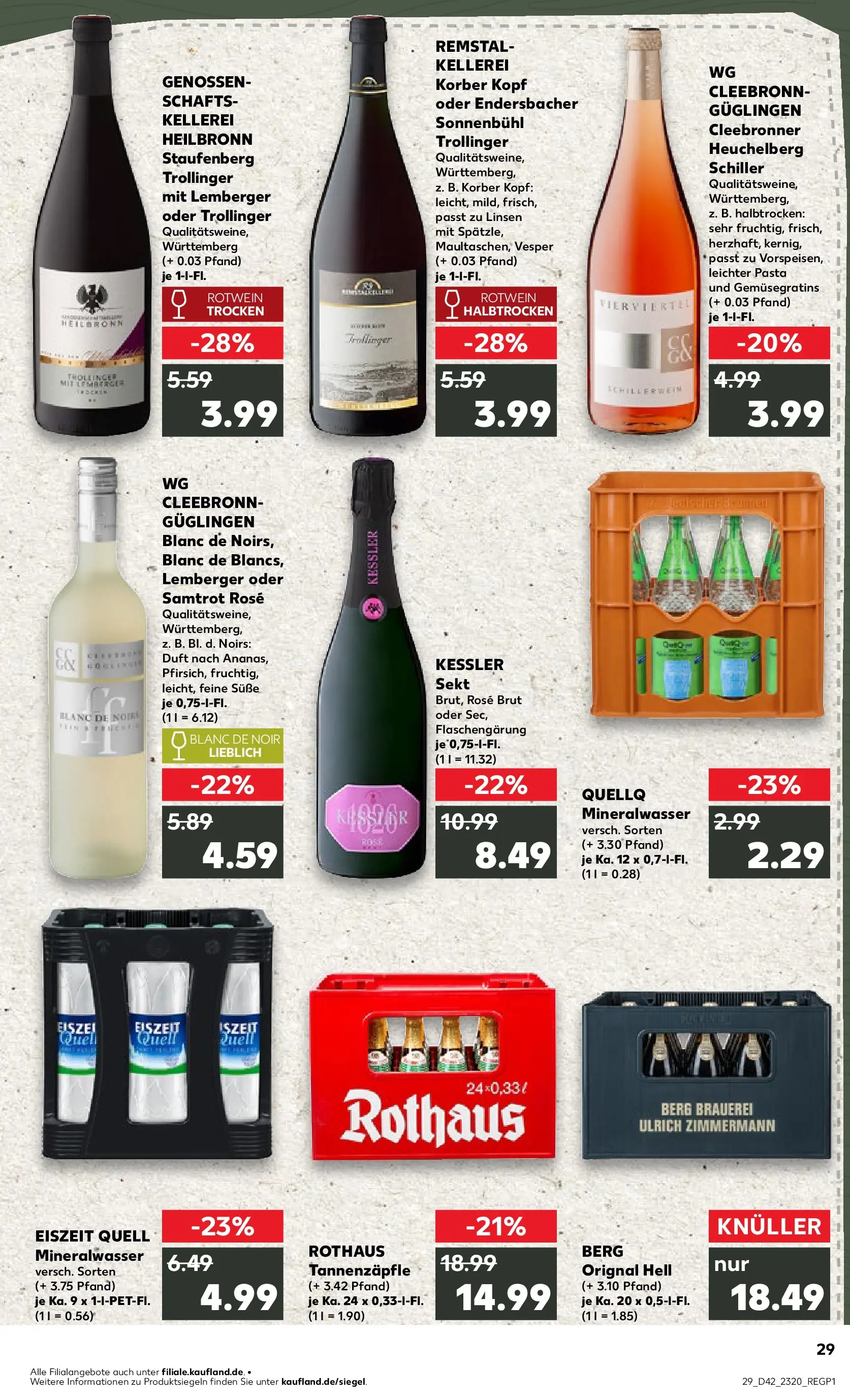 Prospekt Kaufland ab 15.10.2025 » Angebote und Werbung Online | Seite: 29 | Produkte: Rotwein, Sekt, Mineralwasser, Pasta Prospekt Kaufland ab 15.10.2025 » Angebote Online zum Blättern | Seite: 29 | Produkte: Rotwein, Sekt, Mineralwasser, Pasta