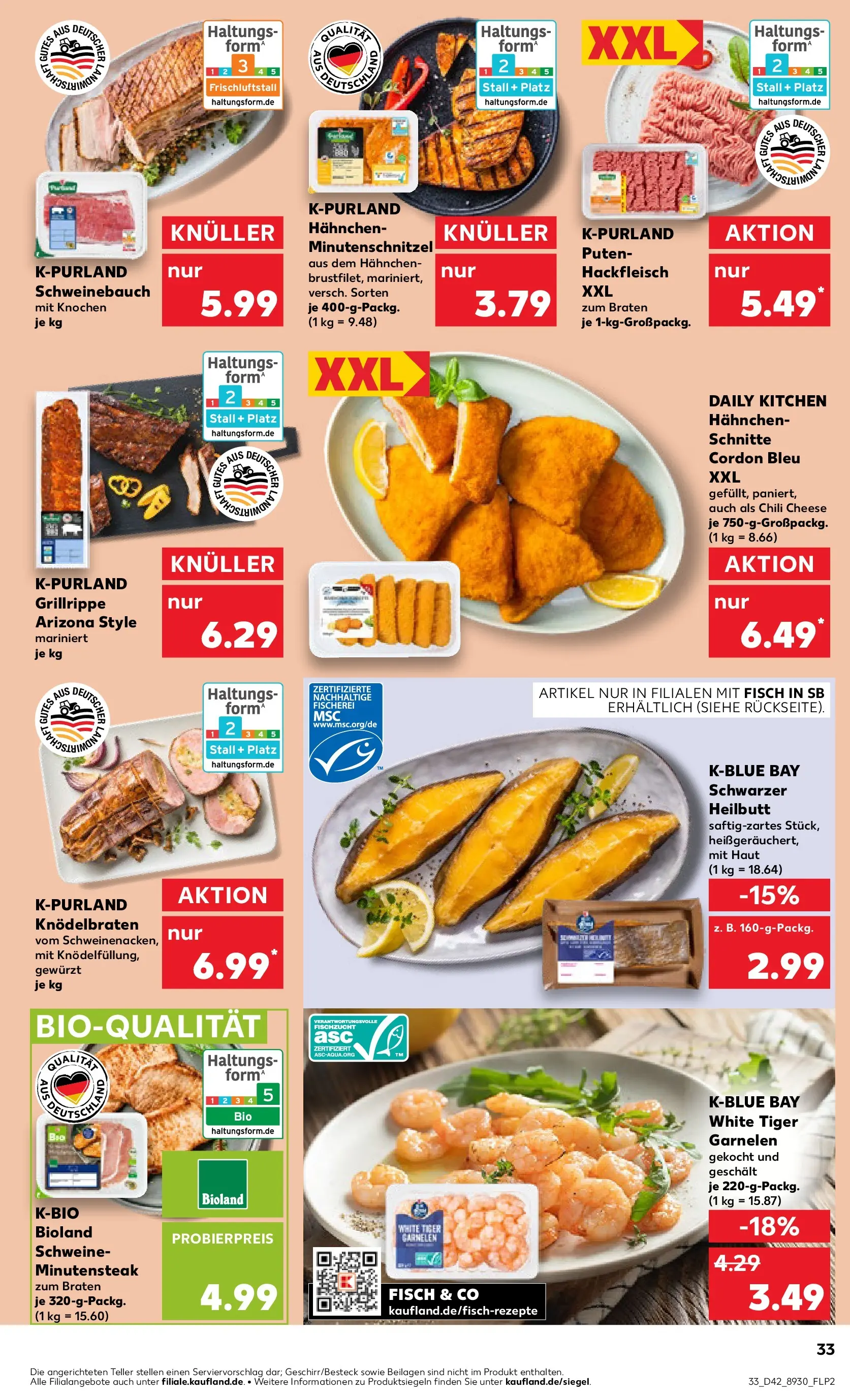 Prospekt Kaufland ab 15.10.2025 » Angebote und Werbung Online | Seite: 33 | Produkte: Schweinebauch, Garnelen, Chili, Tiger garnelen Prospekt Kaufland ab 15.10.2025 » Angebote Online zum Blättern | Seite: 33 | Produkte: Schweinebauch, Garnelen, Chili, Tiger garnelen