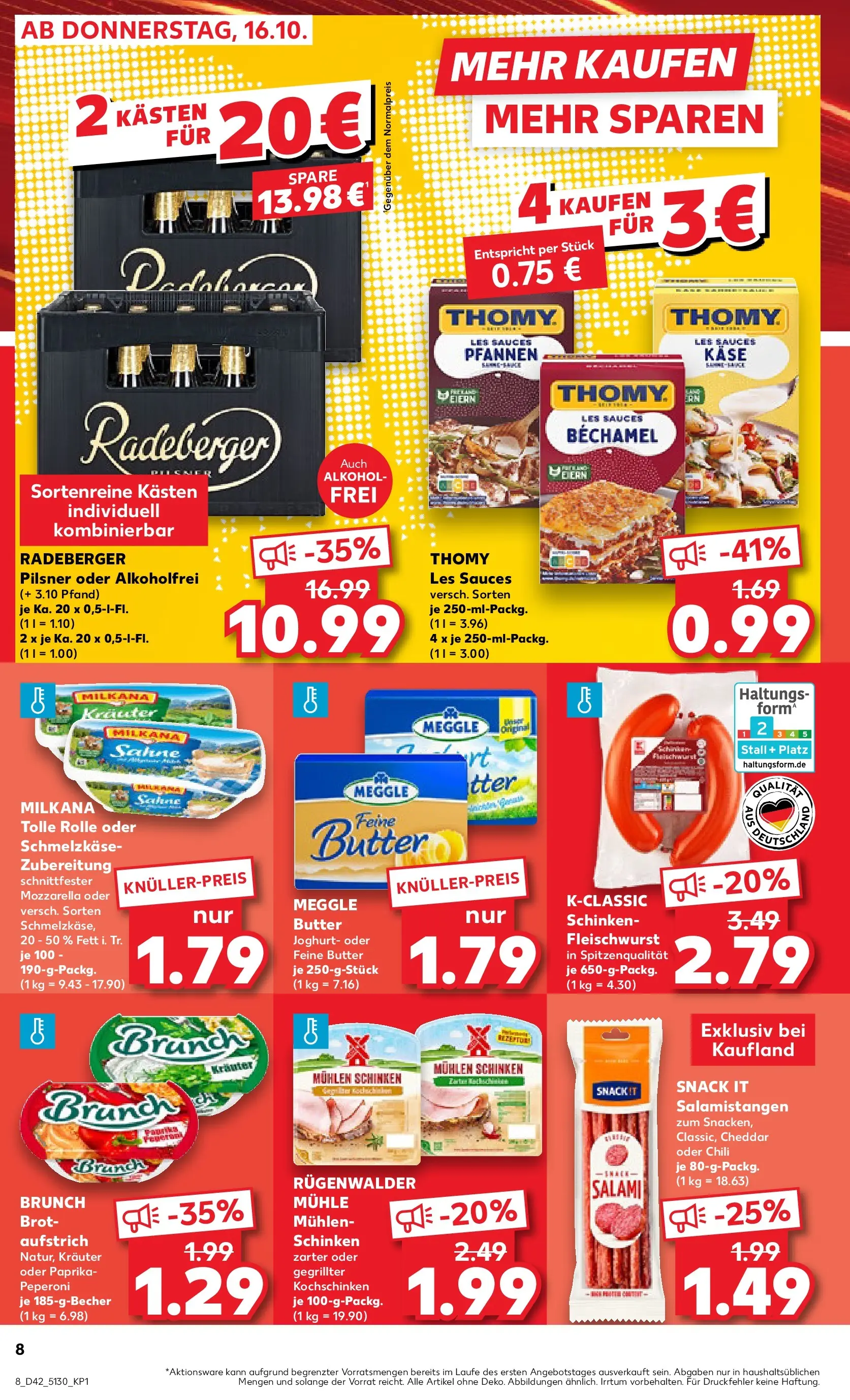 Prospekt Kaufland ab 15.10.2025 » Angebote und Werbung Online | Seite: 8 | Produkte: Mühle, Thomy les sauces, Joghurt, Schinken Prospekt Kaufland ab 15.10.2025 » Angebote Online zum Blättern | Seite: 8 | Produkte: Mühle, Thomy les sauces, Joghurt, Schinken