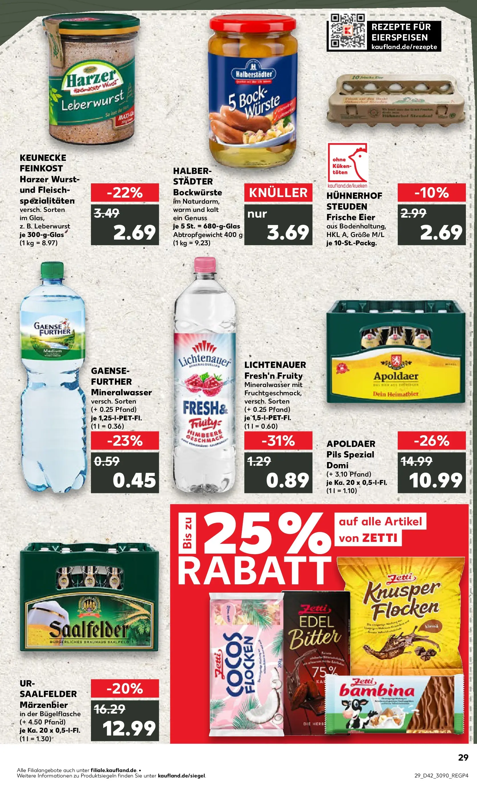 Prospekt Kaufland ab 15.10.2025 » Angebote und Werbung Online | Seite: 29 | Produkte: Eier, Pils, Fleisch, Flocken Prospekt Kaufland ab 15.10.2025 » Angebote Online zum Blättern | Seite: 29 | Produkte: Eier, Pils, Fleisch, Flocken