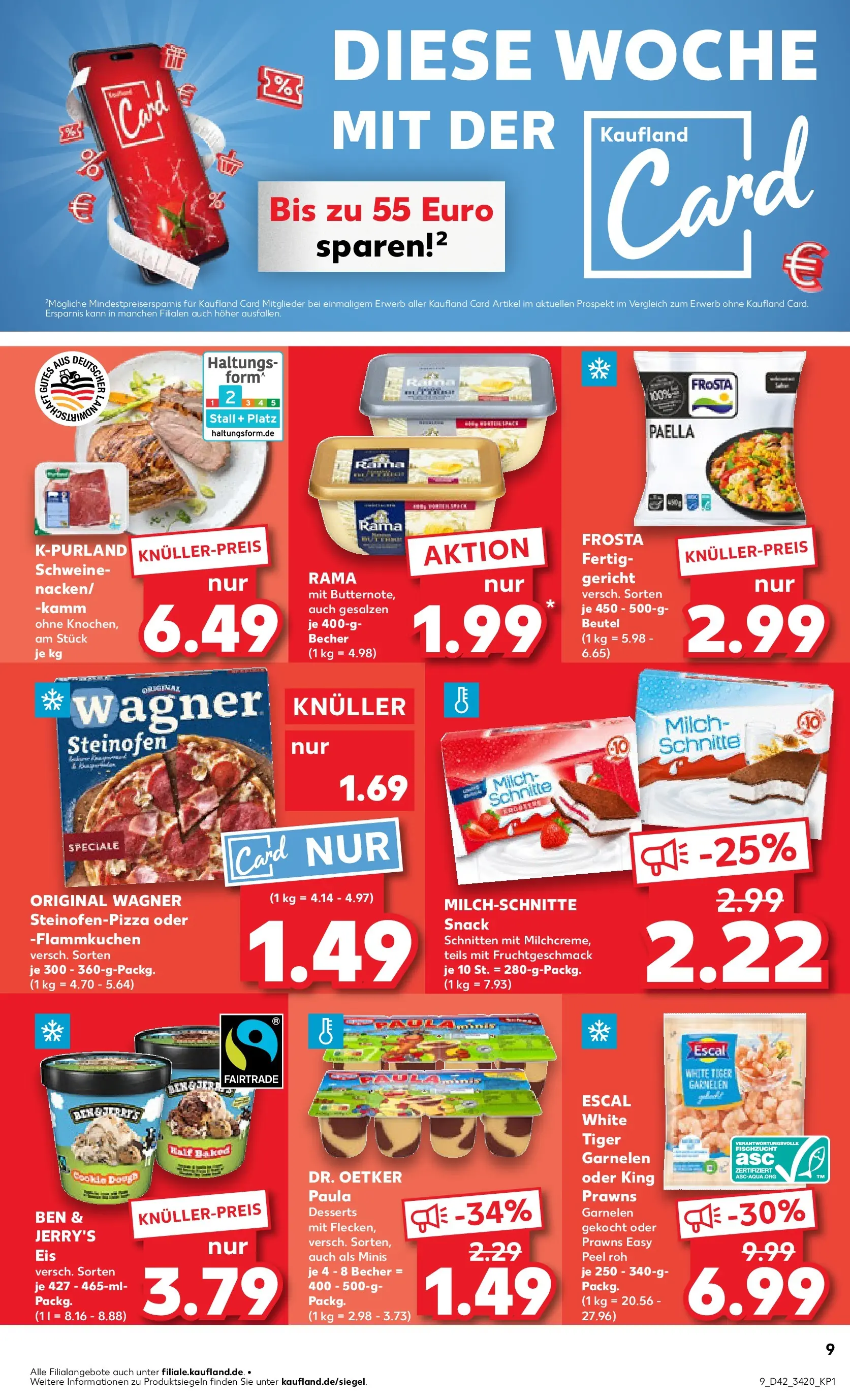 Prospekt Kaufland ab 15.10.2025 » Angebote und Werbung Online | Seite: 9 | Produkte: Milch, Pizza, Tiger garnelen, Eis Prospekt Kaufland ab 15.10.2025 » Angebote Online zum Blättern | Seite: 9 | Produkte: Milch, Pizza, Tiger garnelen, Eis
