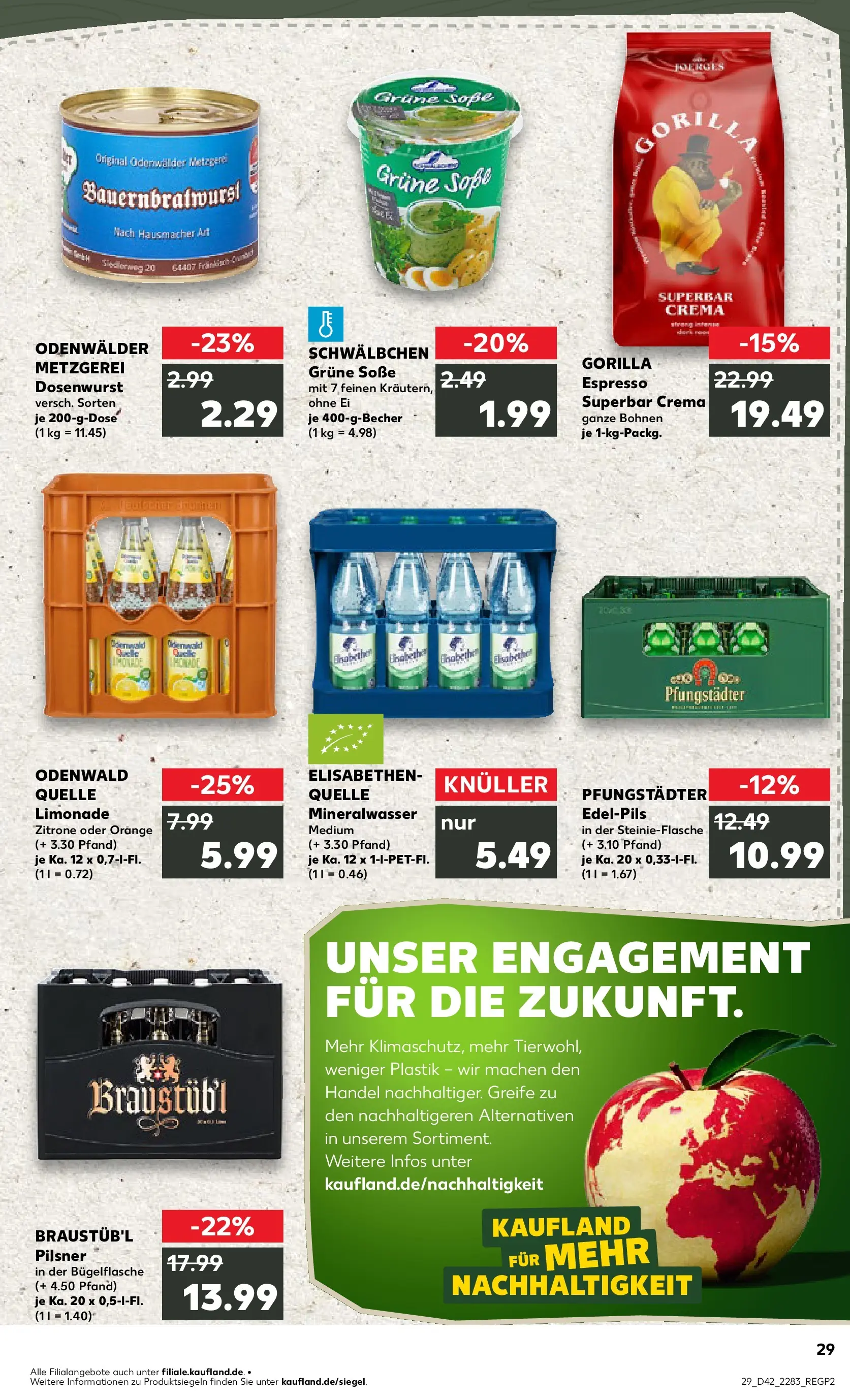 Prospekt Kaufland ab 15.10.2025 » Angebote und Werbung Online | Seite: 29 | Produkte: Limonade, Mineralwasser, Soße, Zitrone Prospekt Kaufland ab 15.10.2025 » Angebote Online zum Blättern | Seite: 29 | Produkte: Limonade, Mineralwasser, Soße, Zitrone