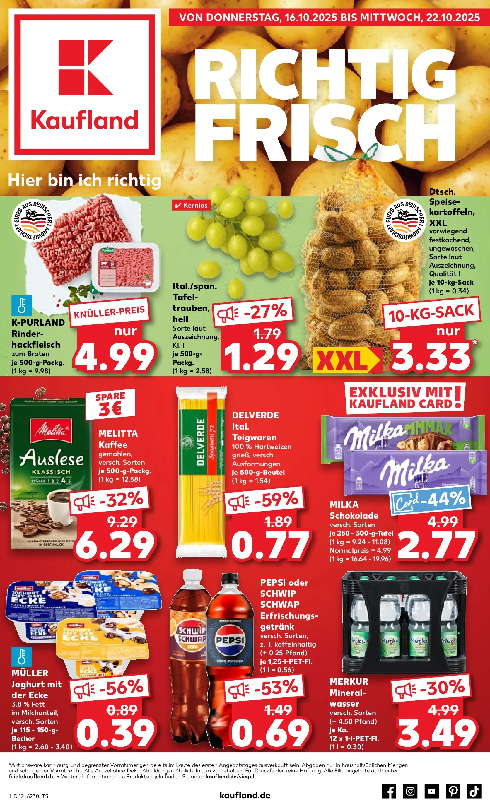 Prospekt Kaufland ab 15.10.2025 » Angebote und Werbung Online | Seite: 1 | Produkte: Kaffee, Schokolade, Milka, Hackfleisch Prospekt Kaufland ab 15.10.2025 » Angebote Online zum Blättern | Seite: 1 | Produkte: Kaffee, Schokolade, Milka, Hackfleisch