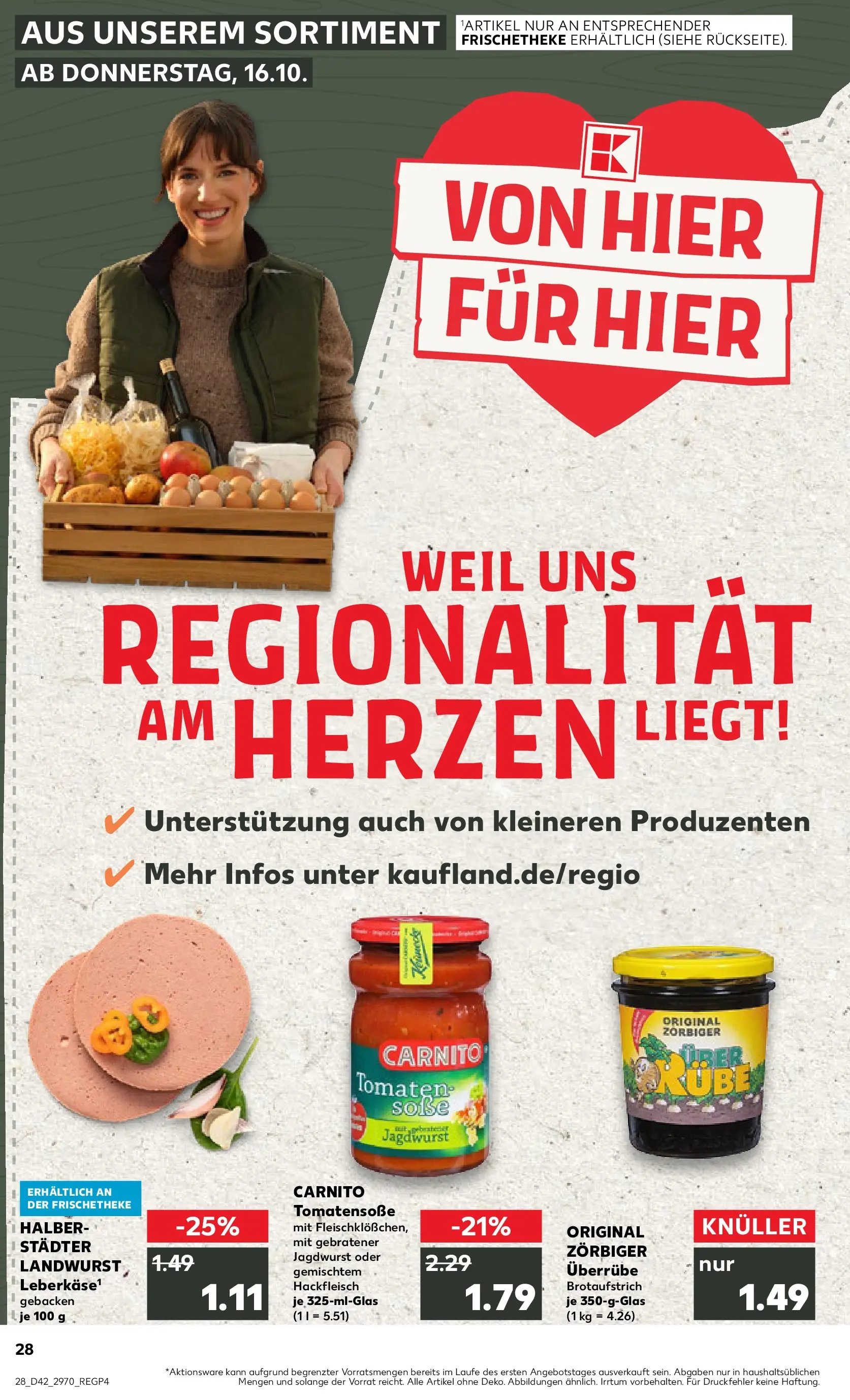 Prospekt Kaufland ab 15.10.2025 » Angebote und Werbung Online | Seite: 28 | Produkte: Tomaten, Hackfleisch Prospekt Kaufland ab 15.10.2025 » Angebote Online zum Blättern | Seite: 28 | Produkte: Tomaten, Hackfleisch