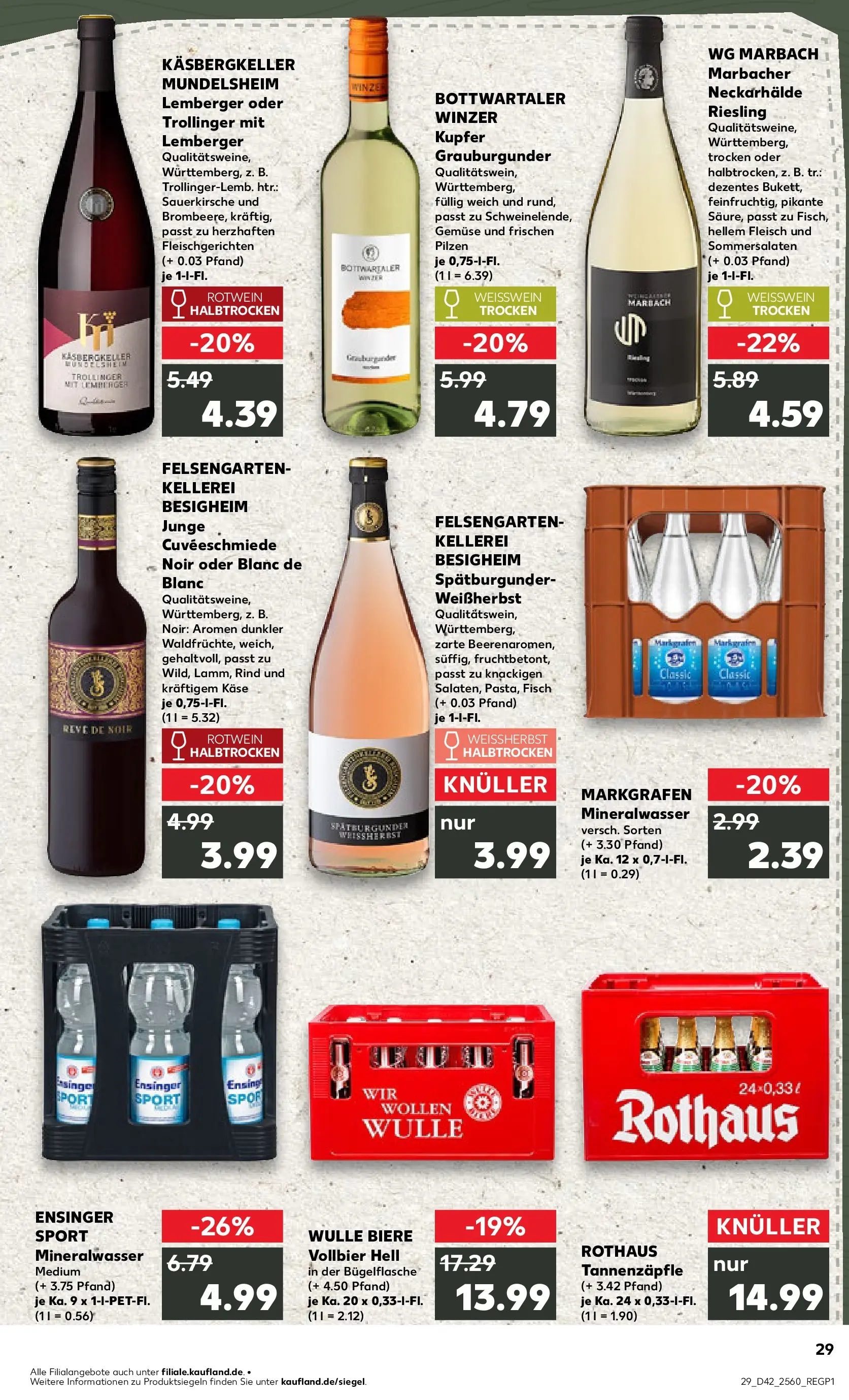 Prospekt Kaufland ab 15.10.2025 » Angebote und Werbung Online | Seite: 29 | Produkte: Weißwein trocken, Weißwein halbtrocken, Gemüse, Fleisch Prospekt Kaufland ab 15.10.2025 » Angebote Online zum Blättern | Seite: 29 | Produkte: Weißwein trocken, Weißwein halbtrocken, Gemüse, Fleisch