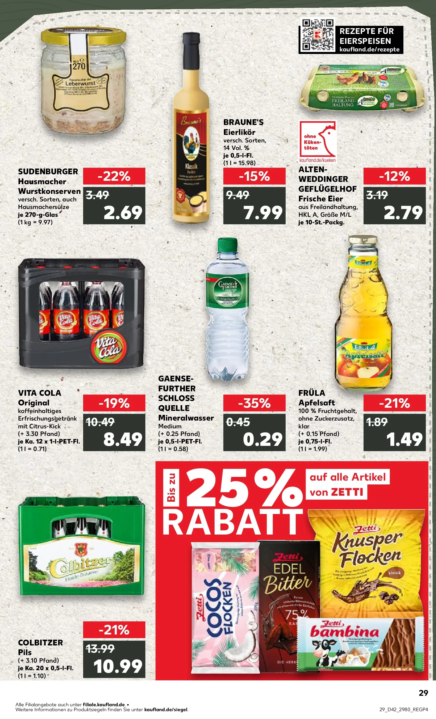 Prospekt Kaufland ab 15.10.2025 » Angebote und Werbung Online | Seite: 29 | Produkte: Cola, Apfelsaft, Vita cola, Flocken Prospekt Kaufland ab 15.10.2025 » Angebote Online zum Blättern | Seite: 29 | Produkte: Cola, Apfelsaft, Vita cola, Flocken