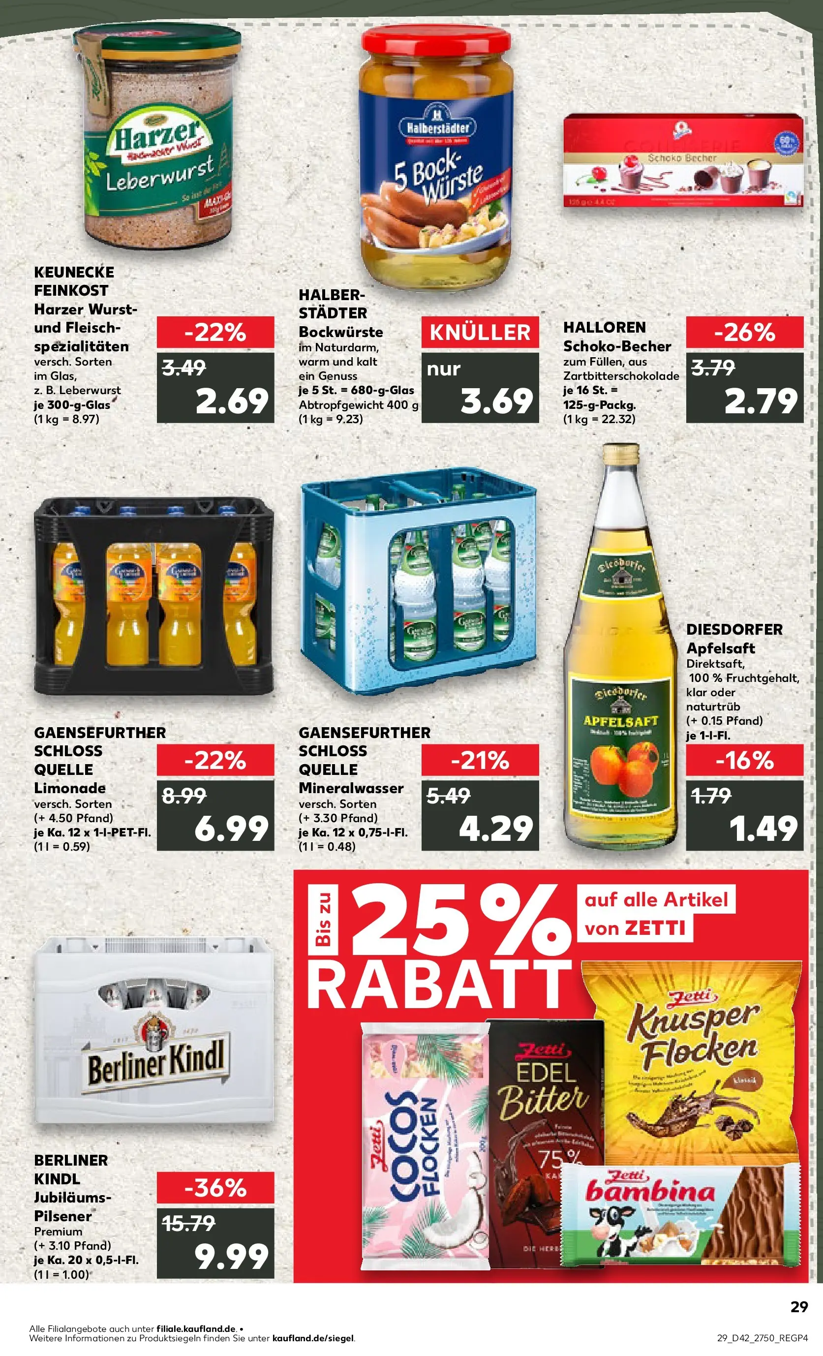 Prospekt Kaufland ab 15.10.2025 » Angebote und Werbung Online | Seite: 29 | Produkte: Berliner, Limonade, Mineralwasser, Apple Prospekt Kaufland ab 15.10.2025 » Angebote Online zum Blättern | Seite: 29 | Produkte: Berliner, Limonade, Mineralwasser, Apple