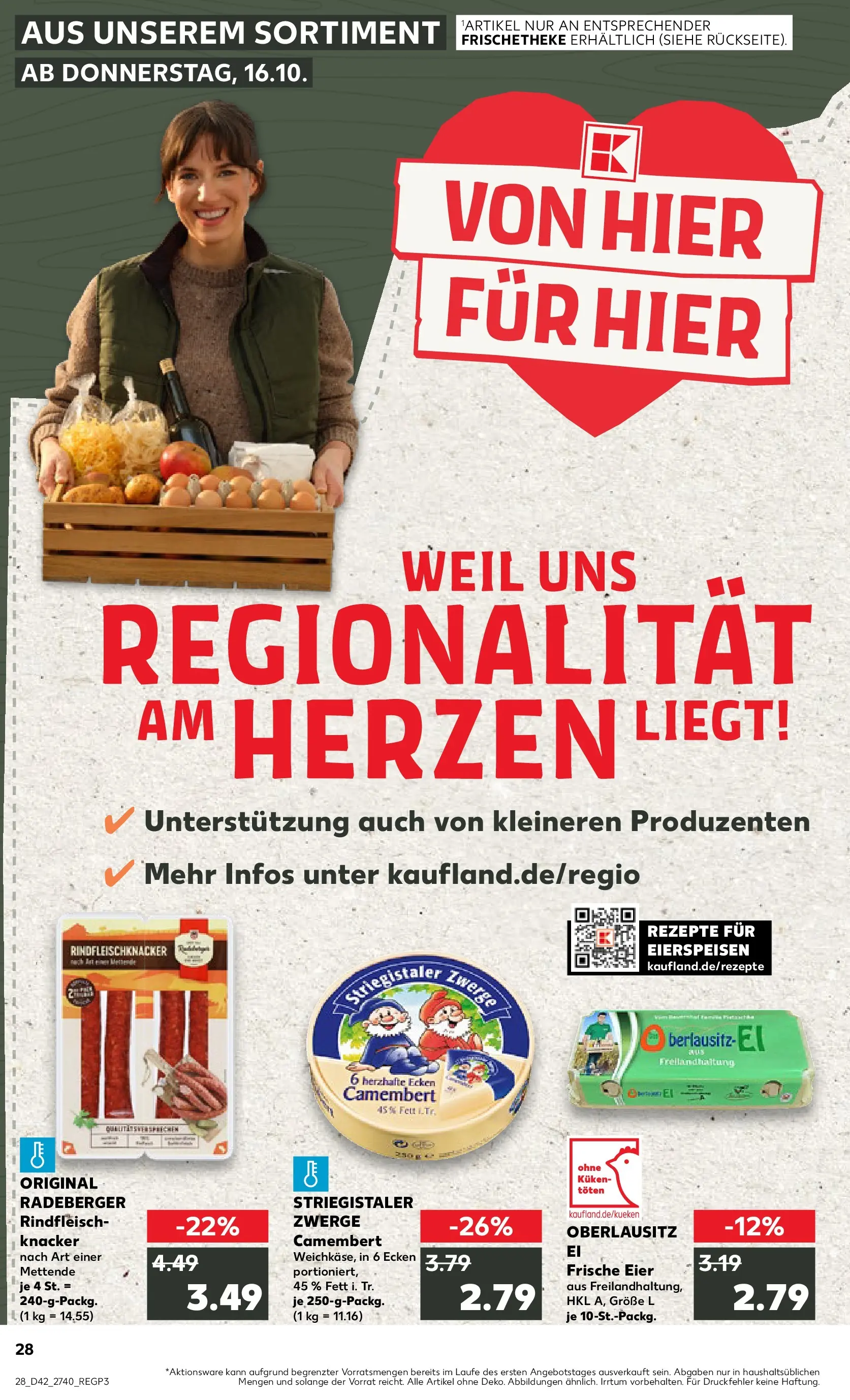 Prospekt Kaufland ab 15.10.2025 » Angebote und Werbung Online | Seite: 28 | Produkte: Eier, Rindfleisch Prospekt Kaufland ab 15.10.2025 » Angebote Online zum Blättern | Seite: 28 | Produkte: Eier, Rindfleisch