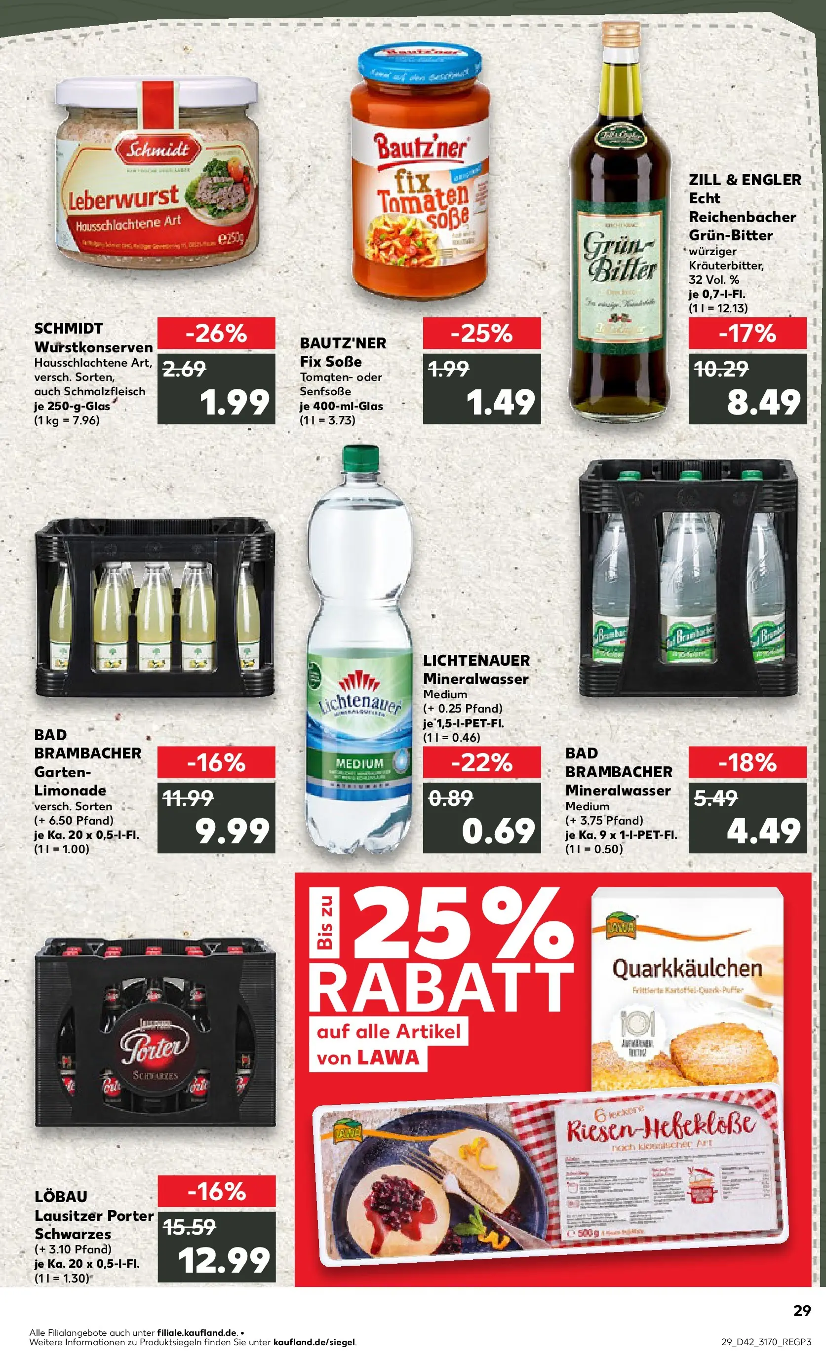 Prospekt Kaufland ab 15.10.2025 » Angebote und Werbung Online | Seite: 29 | Produkte: Bad, Tomaten, Mineralwasser, Soße Prospekt Kaufland ab 15.10.2025 » Angebote Online zum Blättern | Seite: 29 | Produkte: Bad, Tomaten, Mineralwasser, Soße