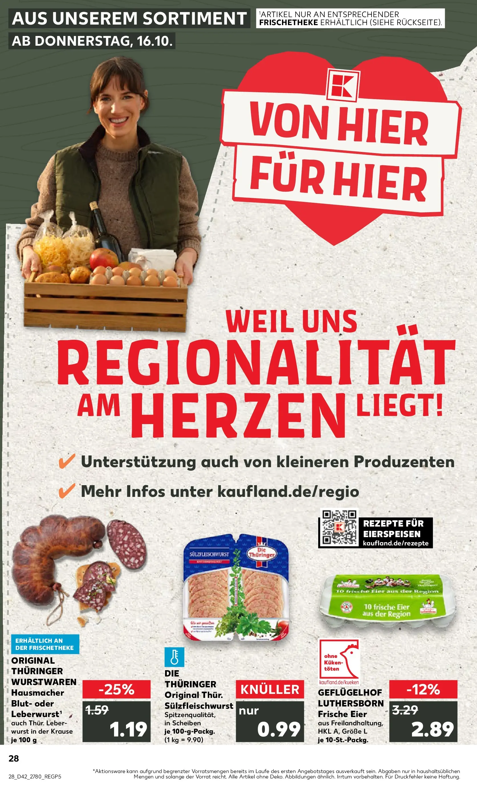Prospekt Kaufland ab 15.10.2025 » Angebote und Werbung Online | Seite: 28 | Produkte: Eier, Wurst Prospekt Kaufland ab 15.10.2025 » Angebote Online zum Blättern | Seite: 28 | Produkte: Eier, Wurst