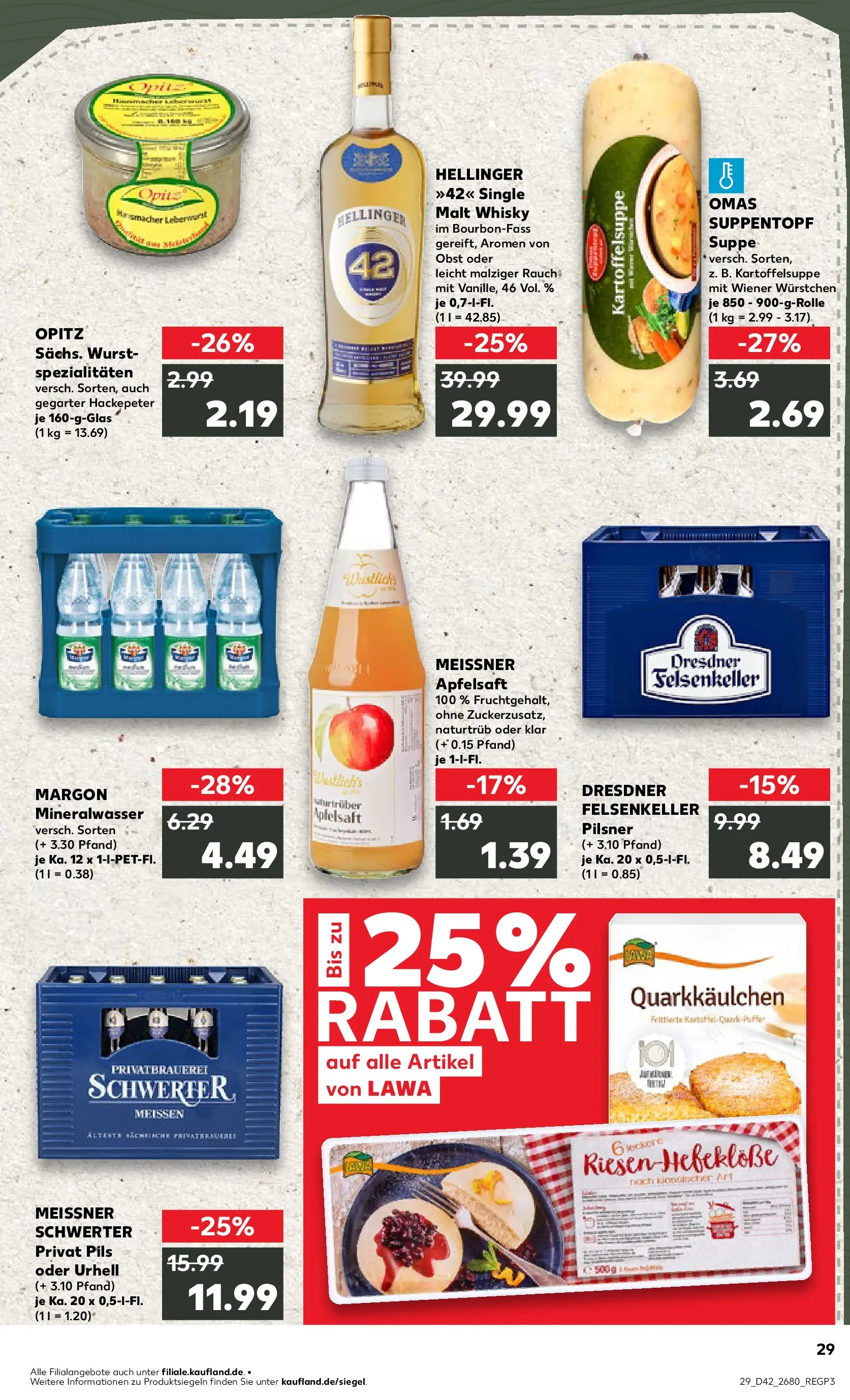 Prospekt Kaufland ab 15.10.2025 » Angebote und Werbung Online | Seite: 29 | Produkte: Whisky, Wiener wurstchen, Obst, Wurst Prospekt Kaufland ab 15.10.2025 » Angebote Online zum Blättern | Seite: 29 | Produkte: Whisky, Wiener wurstchen, Obst, Wurst