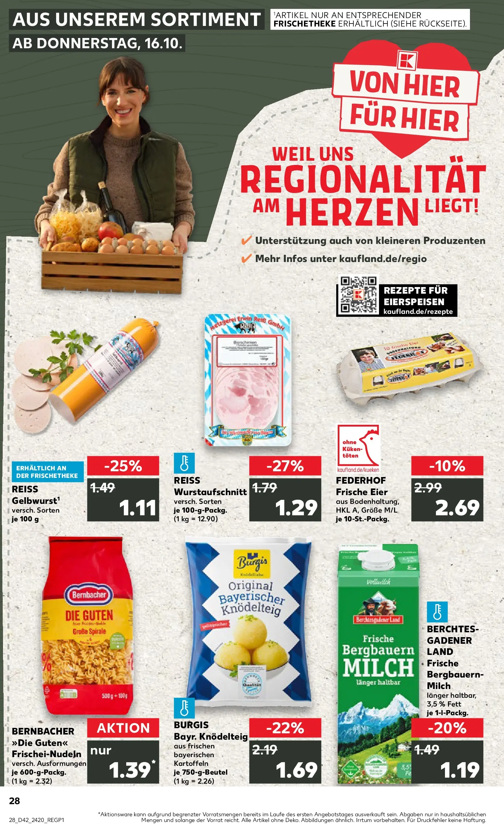 Prospekt Kaufland ab 15.10.2025 » Angebote Online zum Blättern | Seite: 28 | Produkte: Milch, Eier, Kartoffeln, Pasta