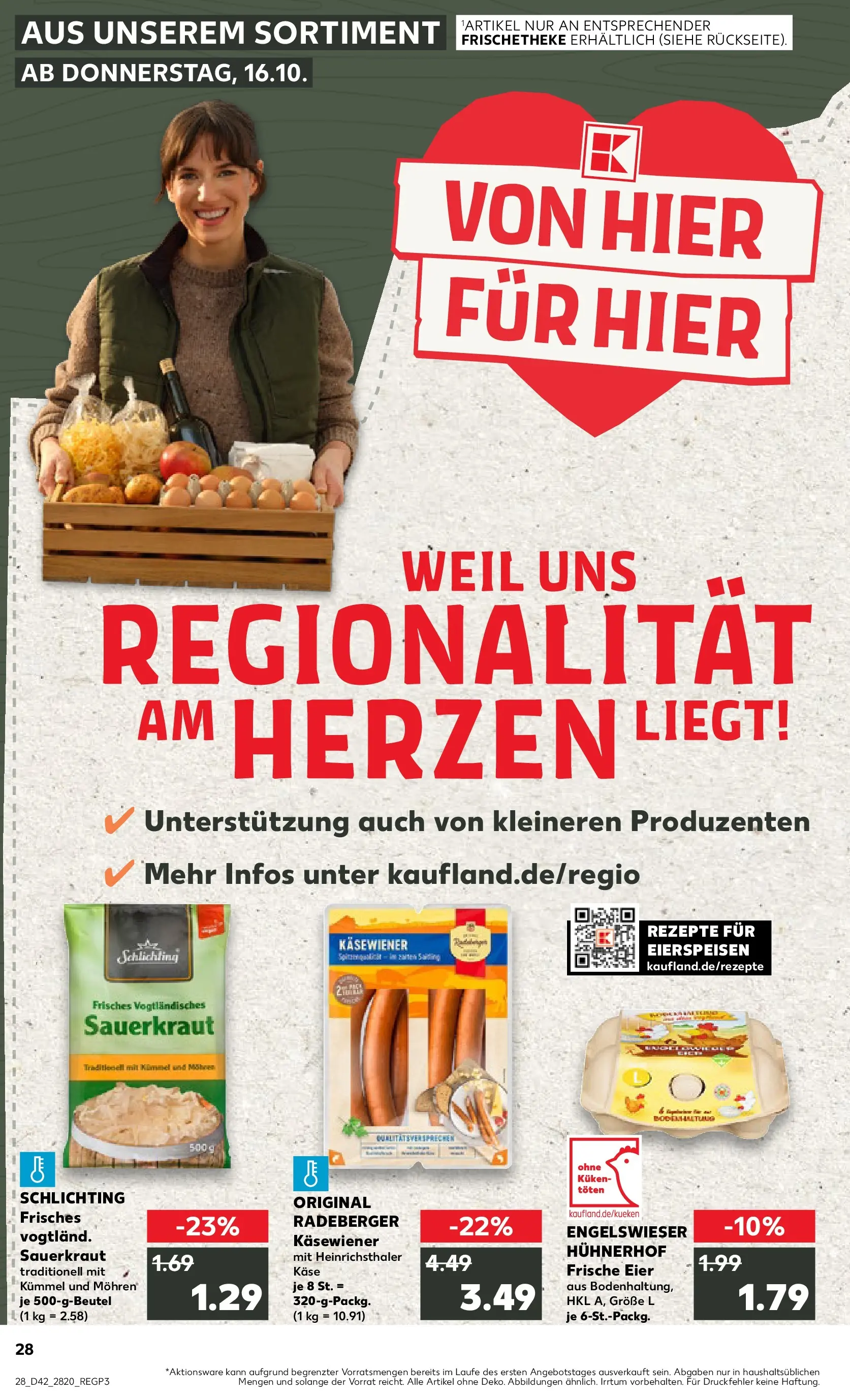 Prospekt Kaufland ab 15.10.2025 » Angebote und Werbung Online | Seite: 28 | Produkte: Käse, Eier, Mohren Prospekt Kaufland ab 15.10.2025 » Angebote Online zum Blättern | Seite: 28 | Produkte: Käse, Eier, Mohren