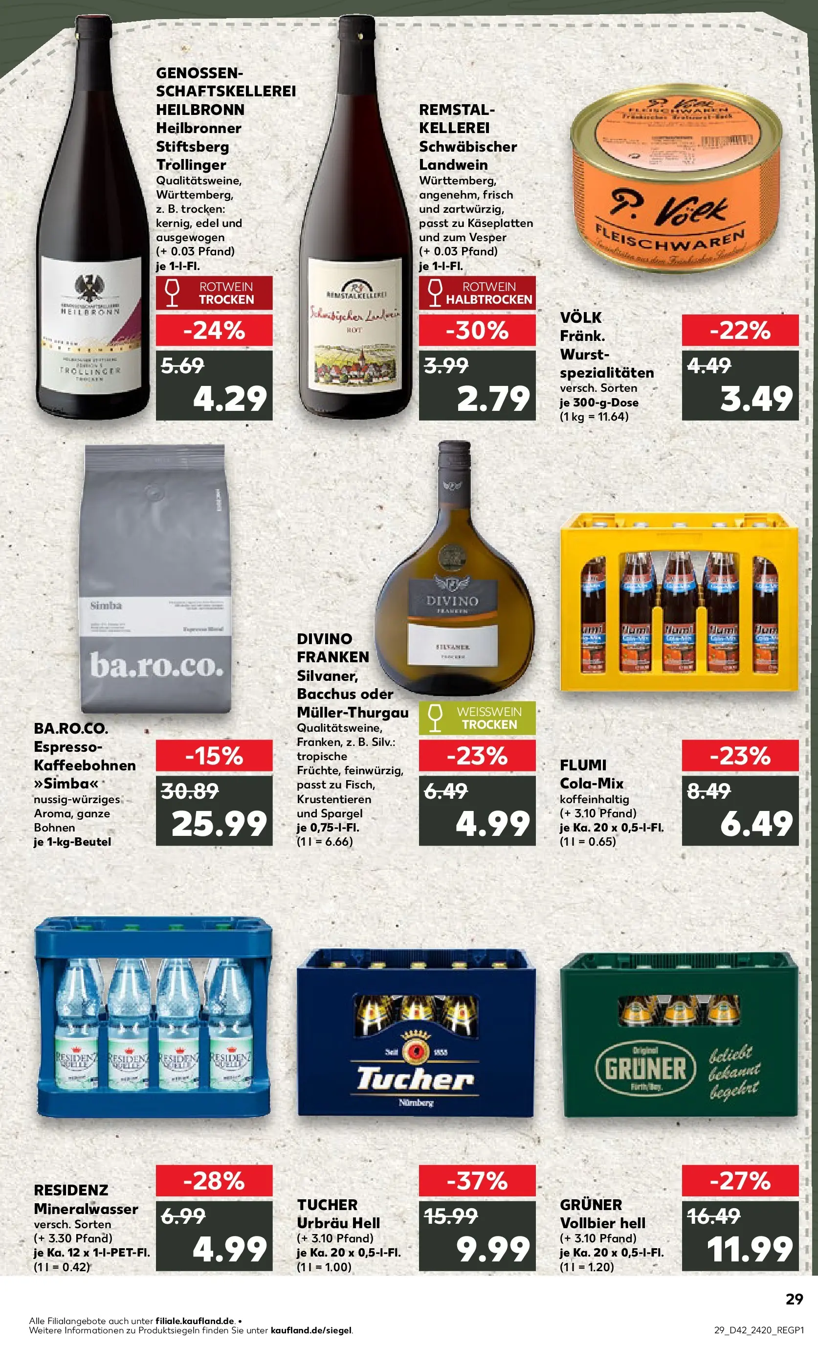 Prospekt Kaufland ab 15.10.2025 » Angebote Online zum Blättern | Seite: 29 | Produkte: Weißwein, Rotwein trocken, Spargel, Wurst