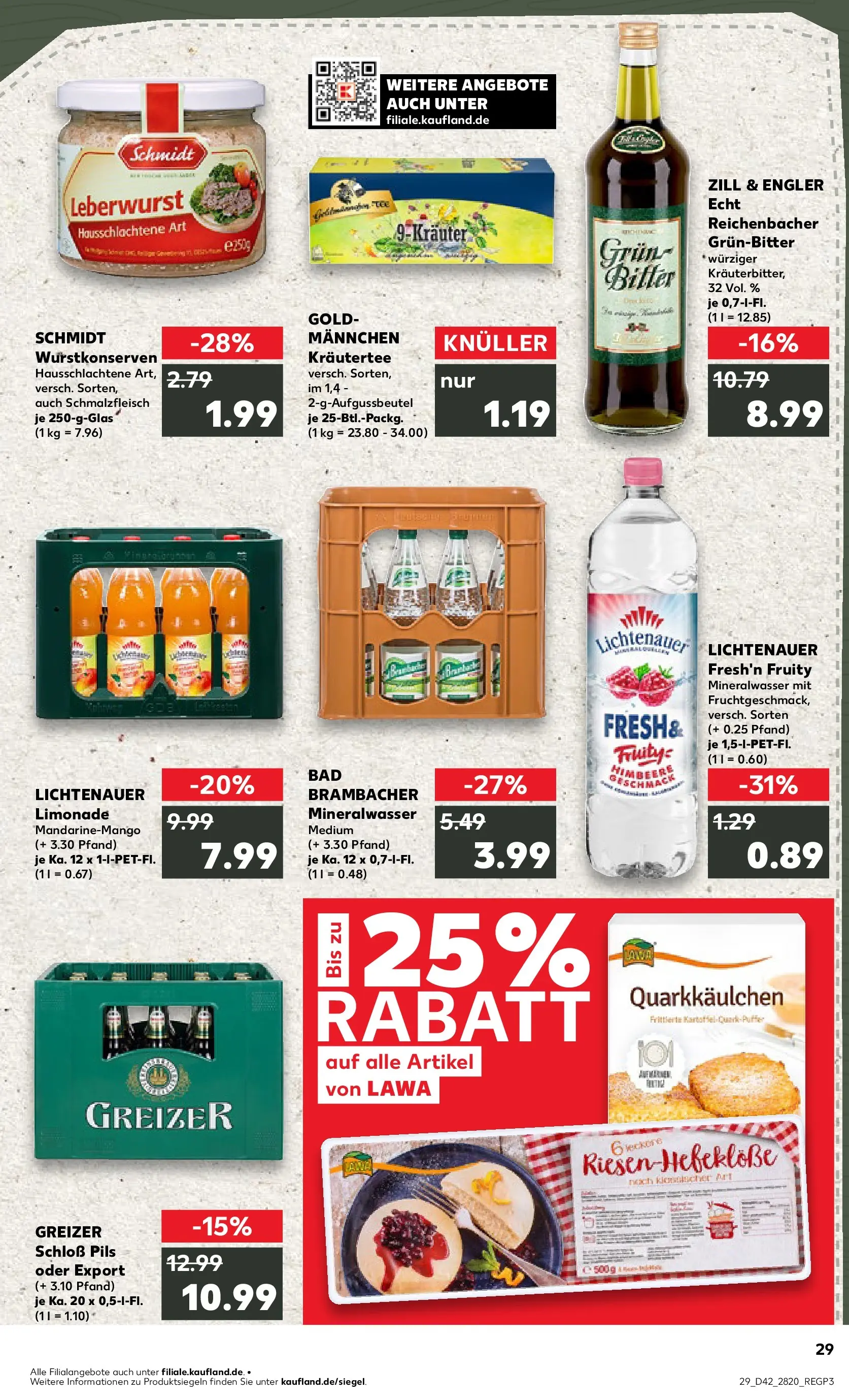 Prospekt Kaufland ab 15.10.2025 » Angebote und Werbung Online | Seite: 29 | Produkte: Quark, Bad, Pils, Mineralwasser Prospekt Kaufland ab 15.10.2025 » Angebote Online zum Blättern | Seite: 29 | Produkte: Quark, Bad, Pils, Mineralwasser
