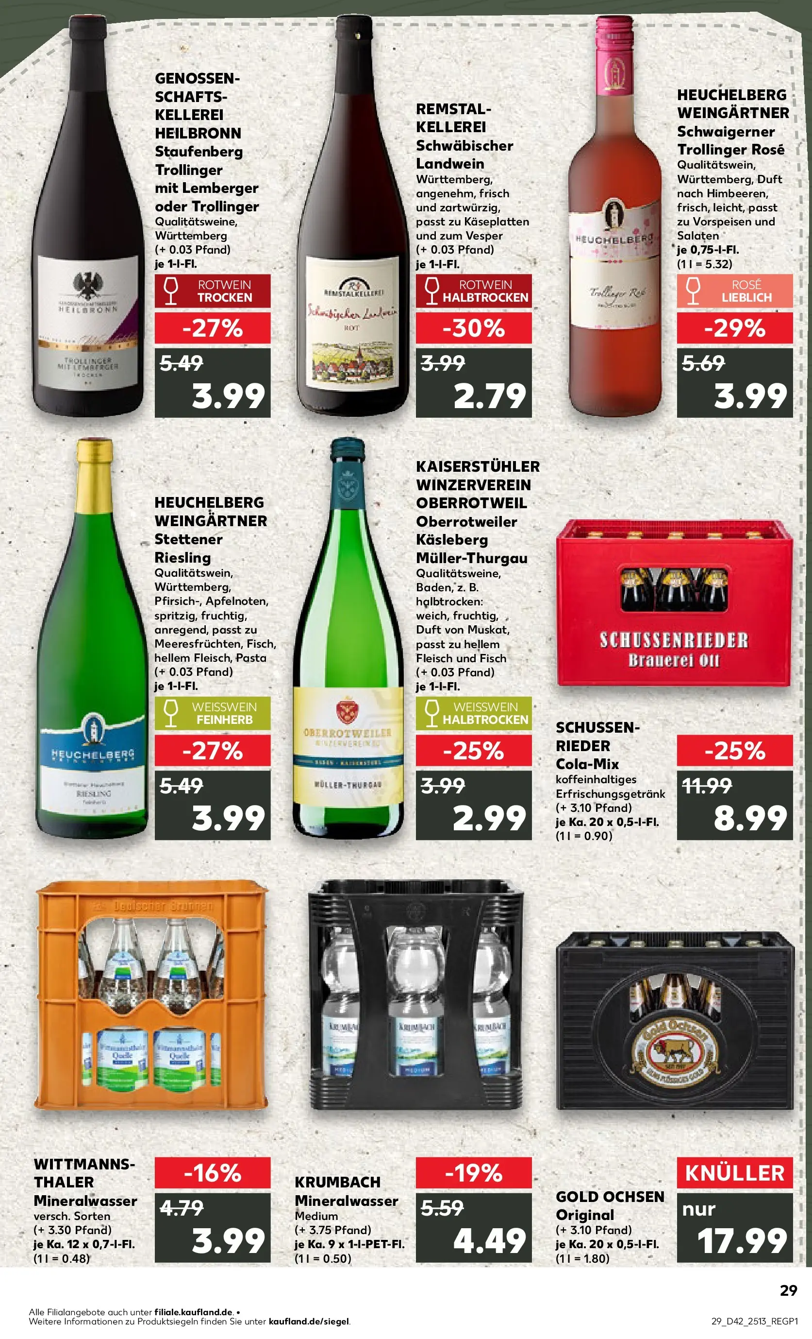 Prospekt Kaufland ab 15.10.2025 » Angebote und Werbung Online | Seite: 29 | Produkte: Rotwein, Fisch, Pasta, Fleisch Prospekt Kaufland ab 15.10.2025 » Angebote Online zum Blättern | Seite: 29 | Produkte: Rotwein, Fisch, Pasta, Fleisch