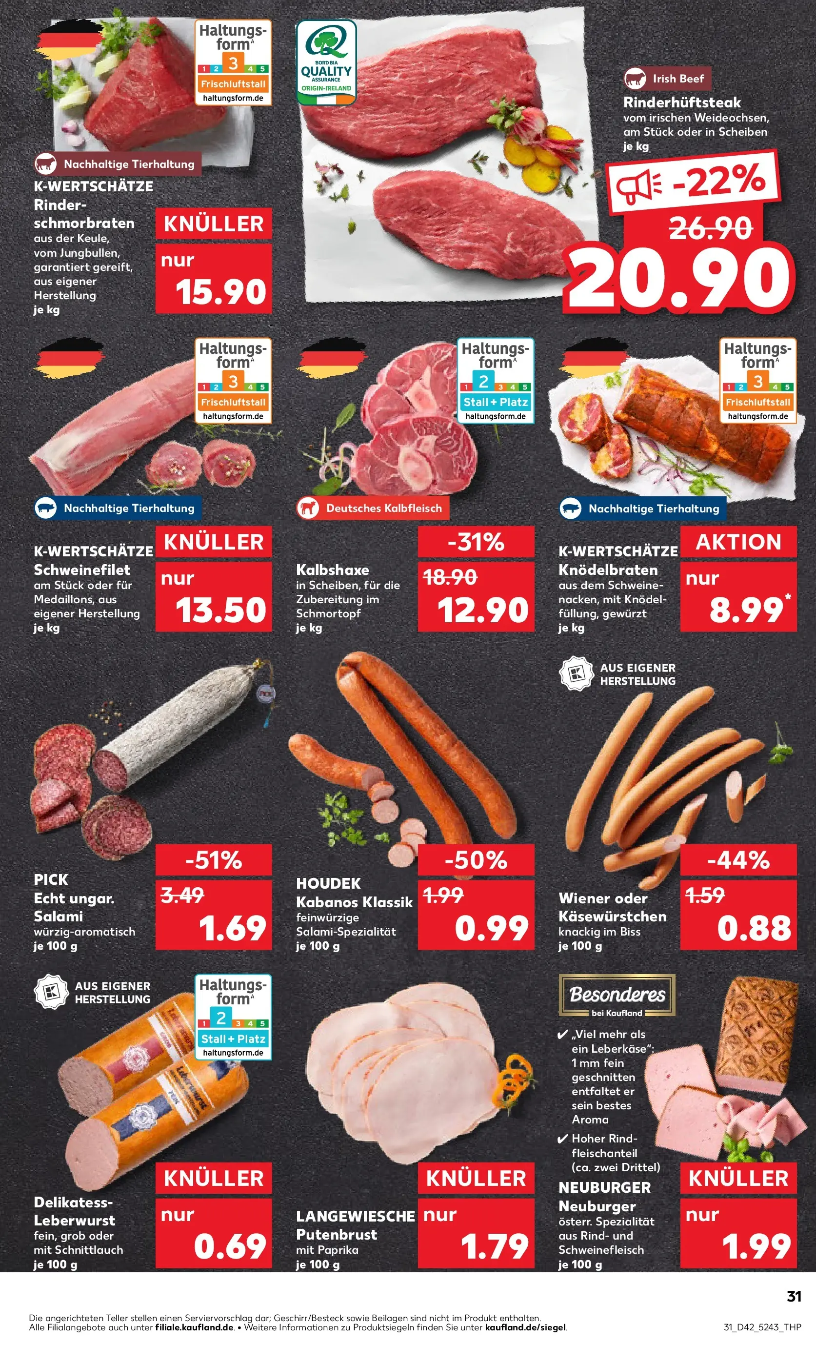 Prospekt Kaufland ab 15.10.2025 » Angebote und Werbung Online | Seite: 31 | Produkte: Schweinefilet, Schweinefleisch, Steak, Leberkase Prospekt Kaufland ab 15.10.2025 » Angebote Online zum Blättern | Seite: 31 | Produkte: Schweinefilet, Schweinefleisch, Steak, Leberkase