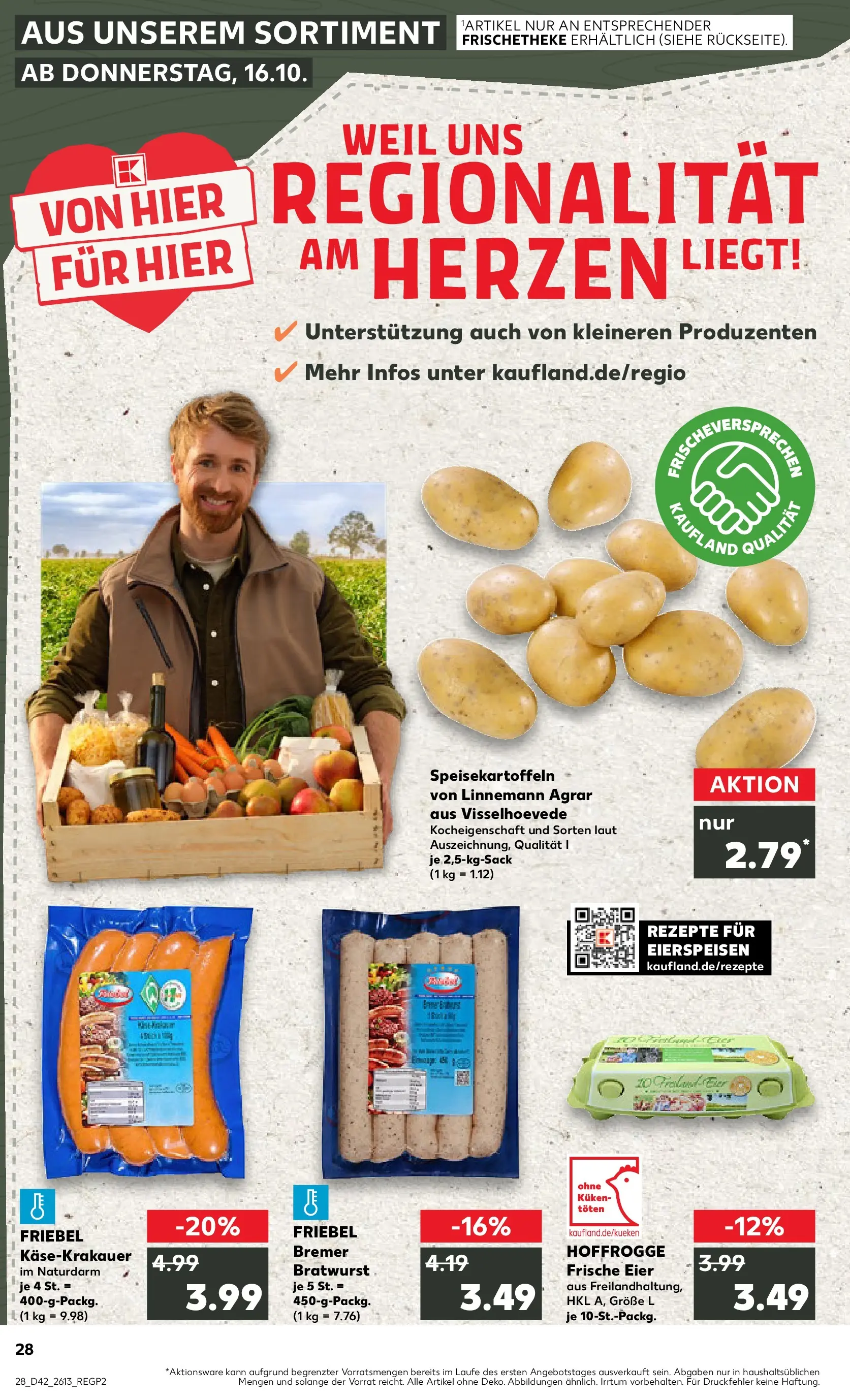 Prospekt Kaufland ab 15.10.2025 » Angebote und Werbung Online | Seite: 28 | Produkte: Eier, Bratwurst Prospekt Kaufland ab 15.10.2025 » Angebote Online zum Blättern | Seite: 28 | Produkte: Eier, Bratwurst