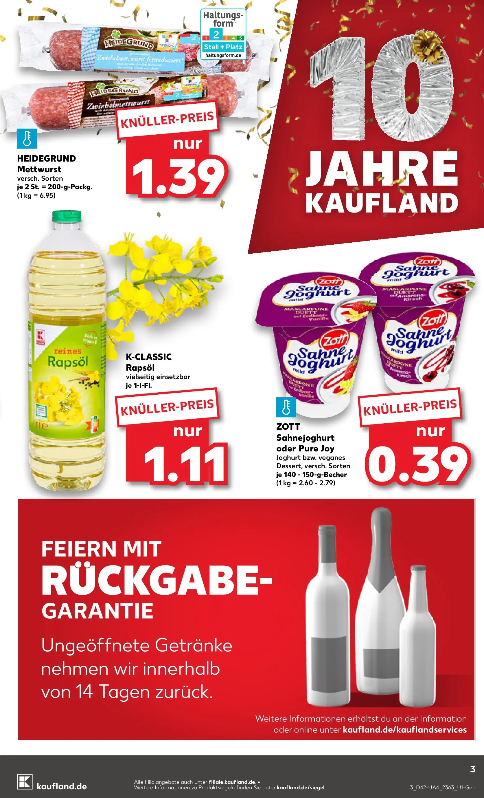 Prospekt Kaufland ab 15.10.2025 » Angebote und Werbung Online | Seite: 3 | Produkte: Joghurt, Rapsöl Prospekt Kaufland ab 15.10.2025 » Angebote Online zum Blättern | Seite: 3 | Produkte: Joghurt, Rapsöl
