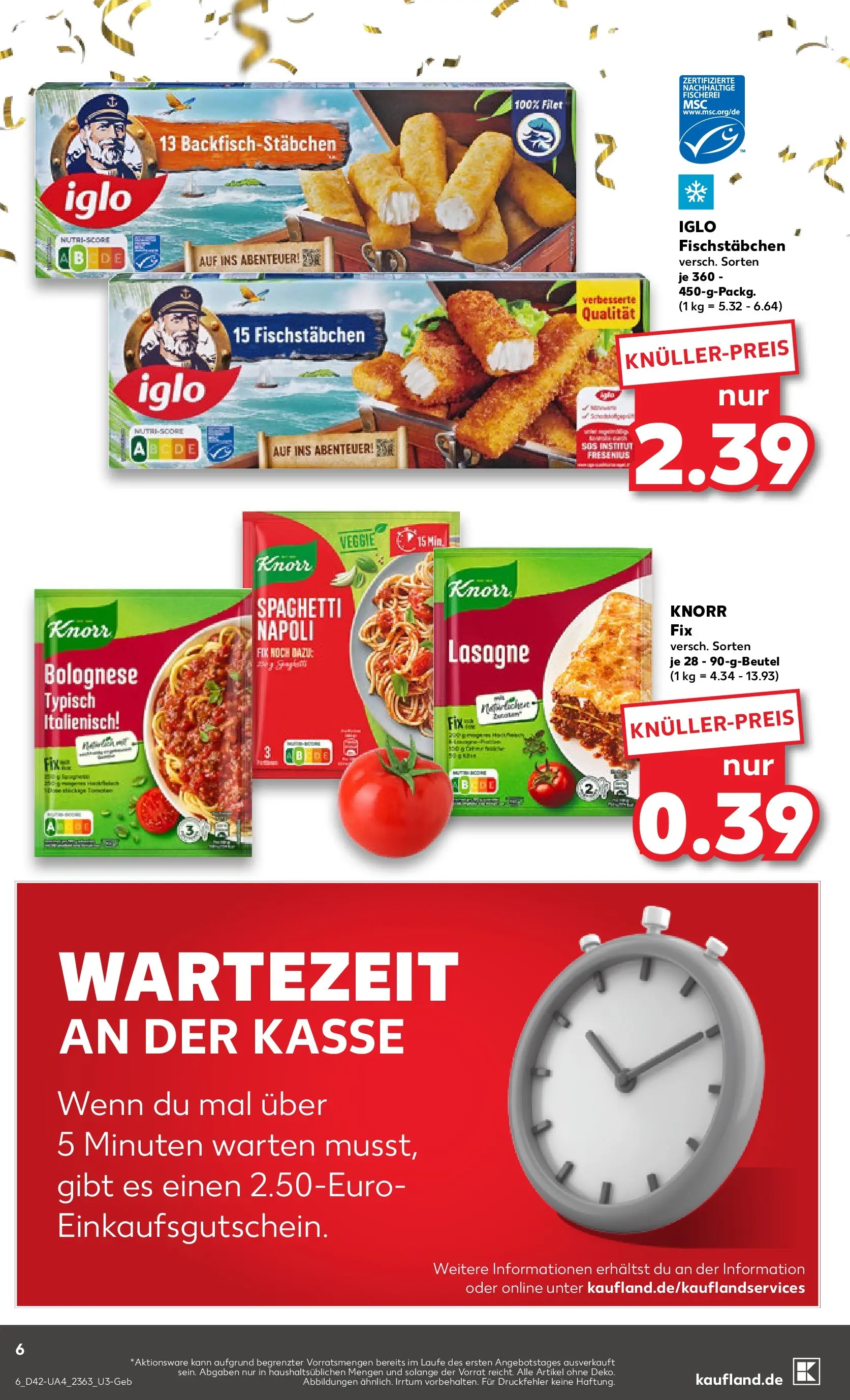 Prospekt Kaufland ab 15.10.2025 » Angebote und Werbung Online | Seite: 6 | Produkte: Iglo, Knorr, Fischstabchen Prospekt Kaufland ab 15.10.2025 » Angebote Online zum Blättern | Seite: 6 | Produkte: Iglo, Knorr, Fischstabchen