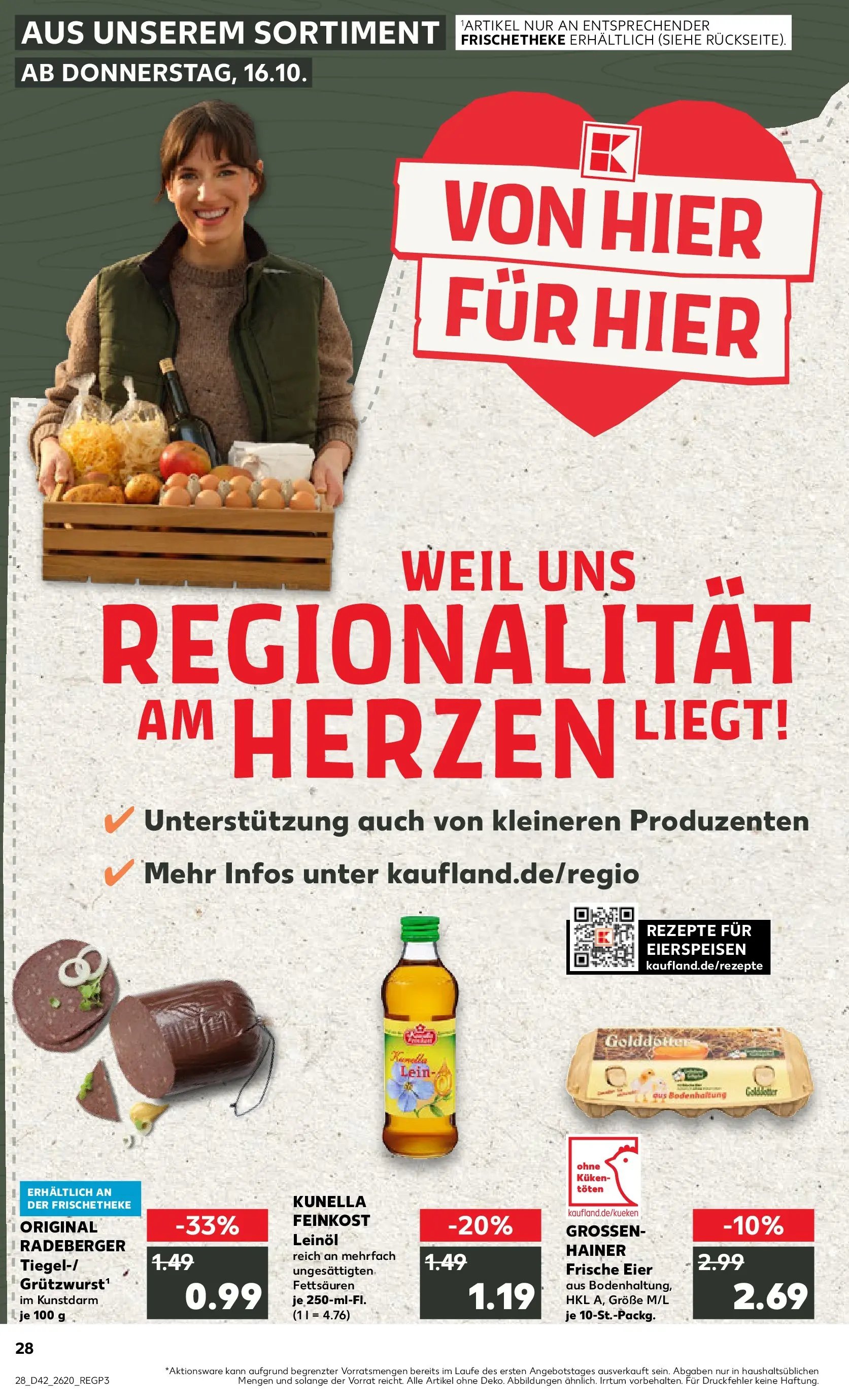 Prospekt Kaufland ab 15.10.2025 » Angebote und Werbung Online | Seite: 28 | Produkte: Eier, Leinöl Prospekt Kaufland ab 15.10.2025 » Angebote Online zum Blättern | Seite: 28 | Produkte: Eier, Leinöl