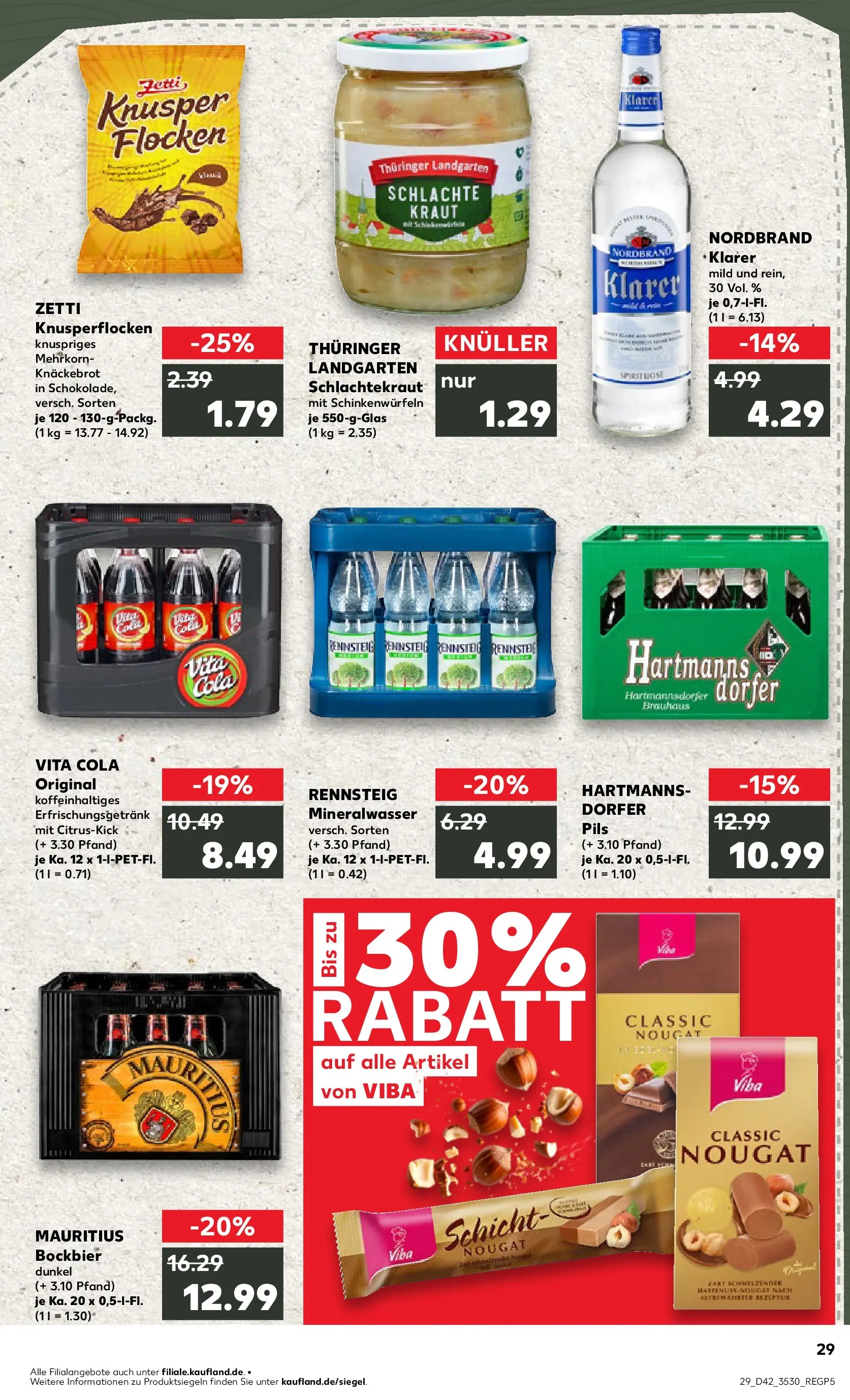 Prospekt Kaufland ab 15.10.2025 » Angebote und Werbung Online | Seite: 29 | Produkte: Cola, Pils, Mineralwasser, Kraut Prospekt Kaufland ab 15.10.2025 » Angebote Online zum Blättern | Seite: 29 | Produkte: Cola, Pils, Mineralwasser, Kraut