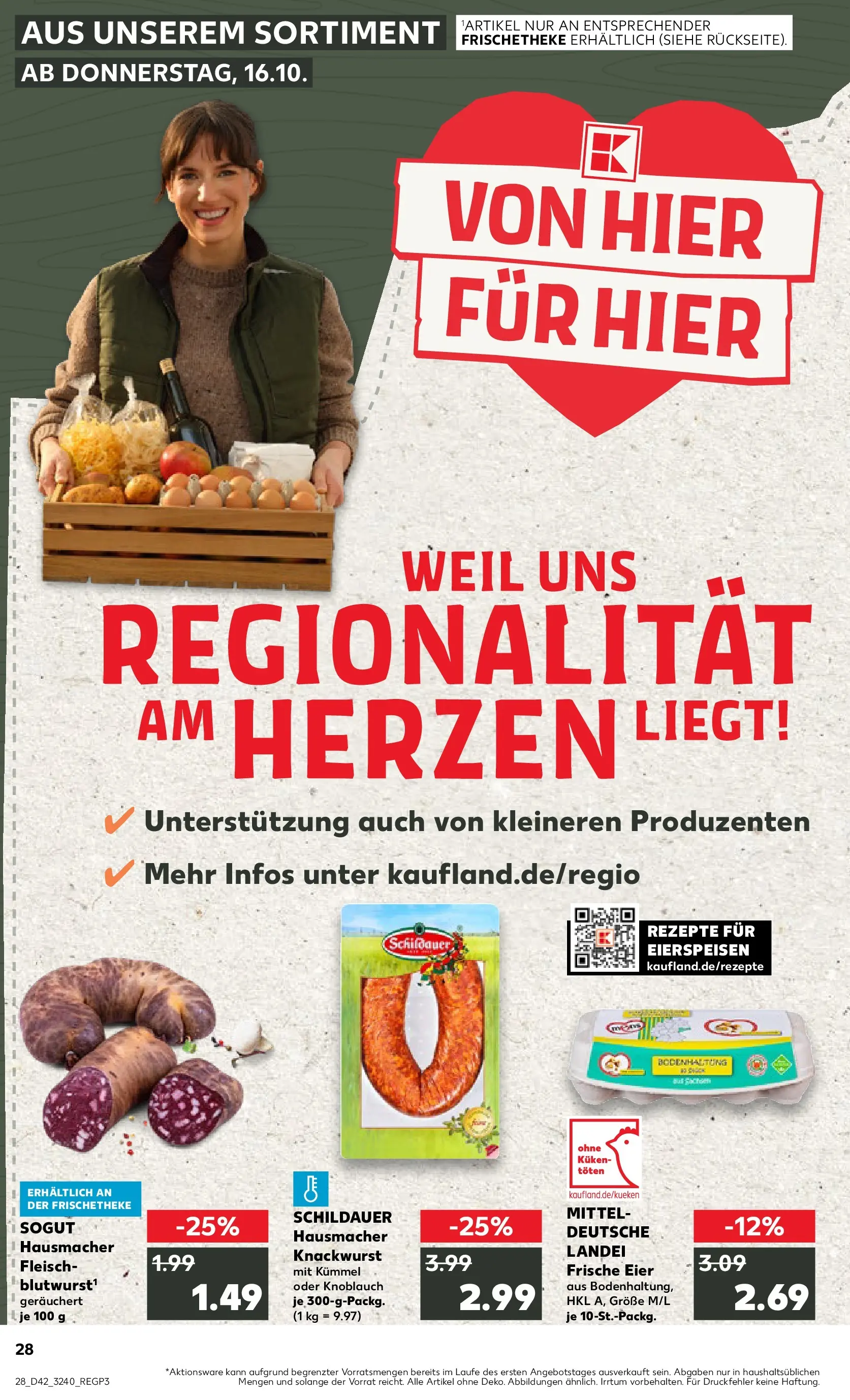 Prospekt Kaufland ab 15.10.2025 » Angebote und Werbung Online | Seite: 28 | Produkte: Eier, Knoblauch, Fleisch Prospekt Kaufland ab 15.10.2025 » Angebote Online zum Blättern | Seite: 28 | Produkte: Eier, Knoblauch, Fleisch